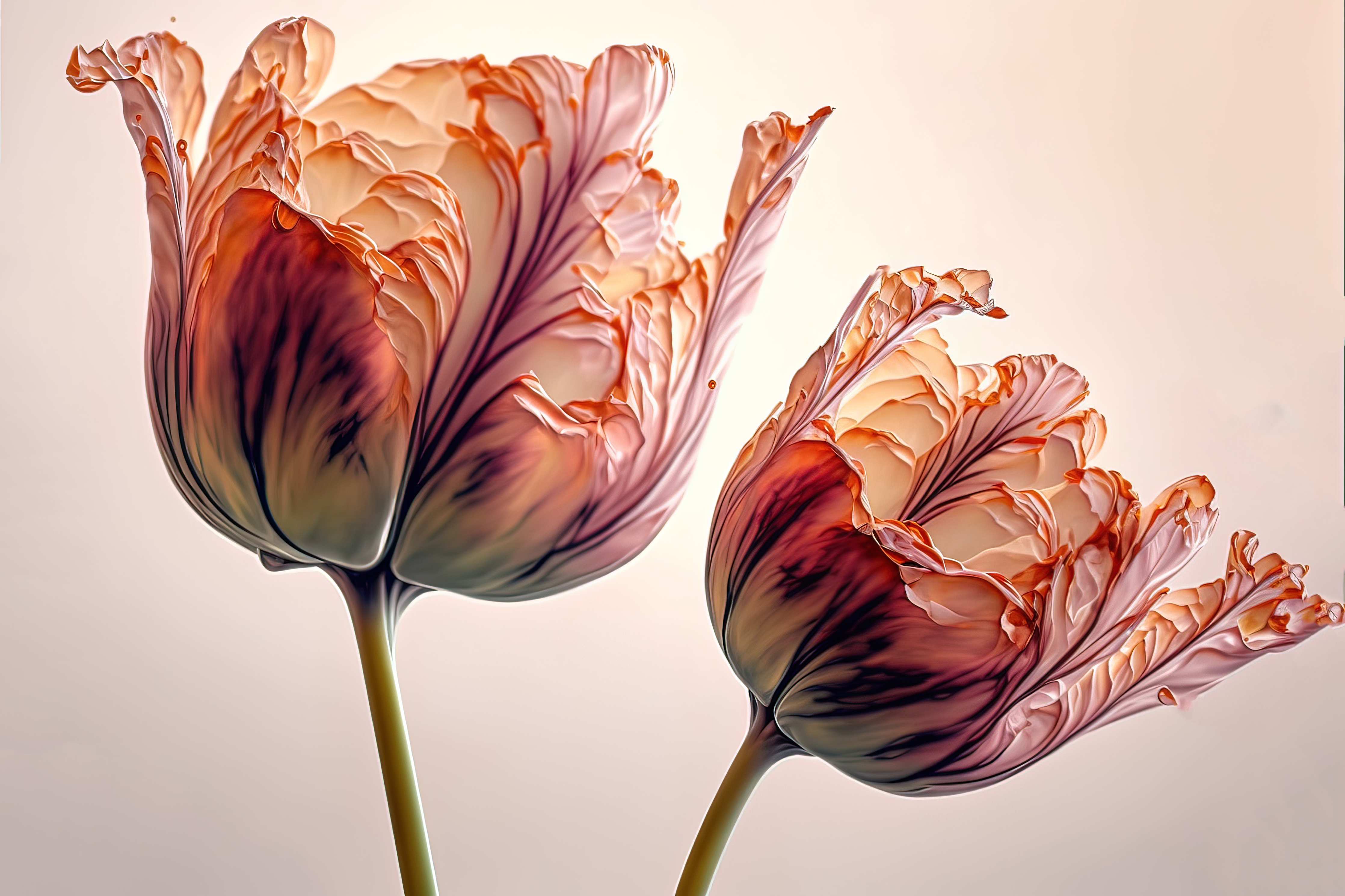 Kinderzimmer Wandgestaltung-Luxuriöse Abstrakte Tulpen Kunst