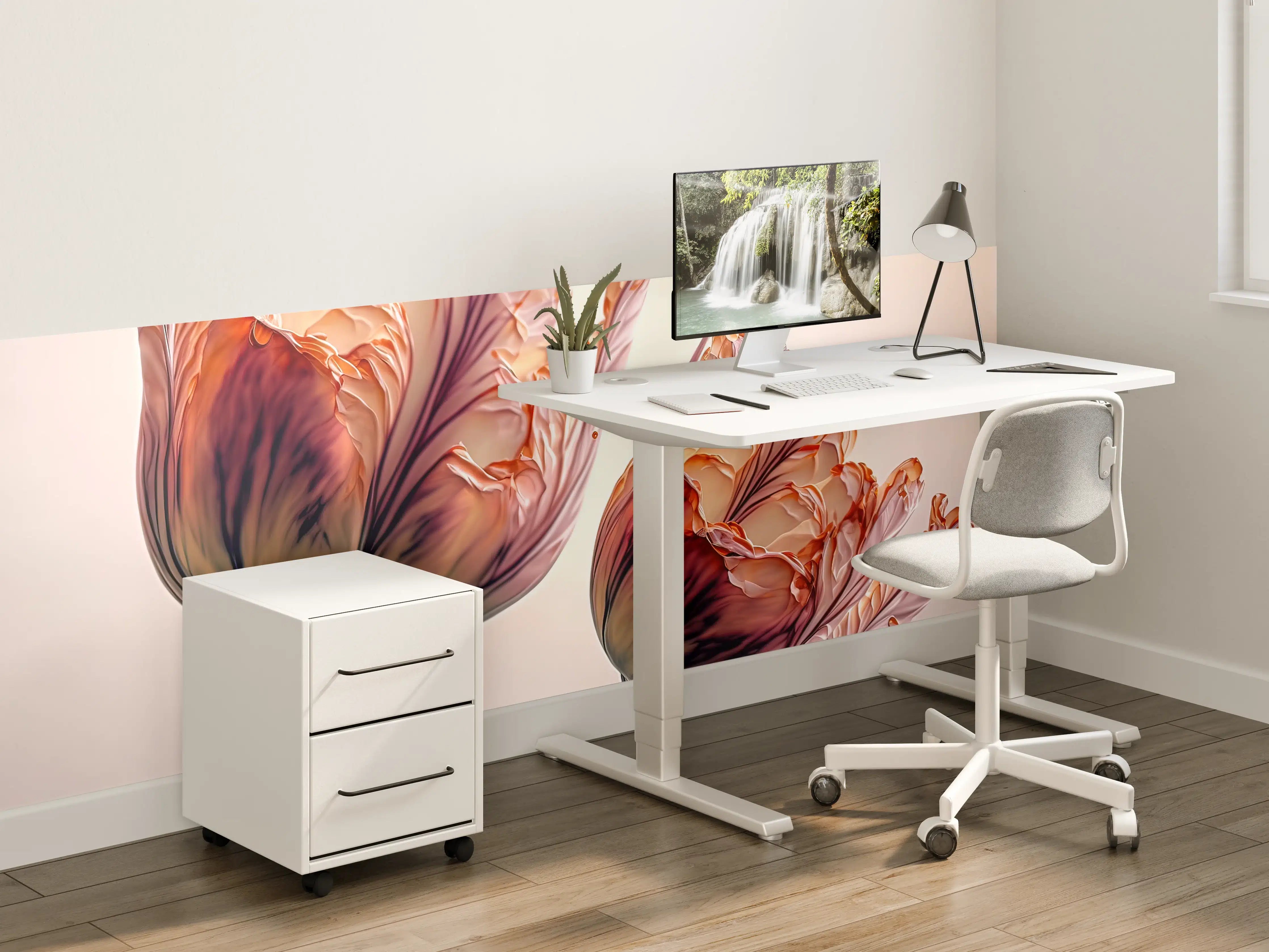 Kinderzimmer Wandgestaltung - Luxuriöse Abstrakte Tulpen Kunst