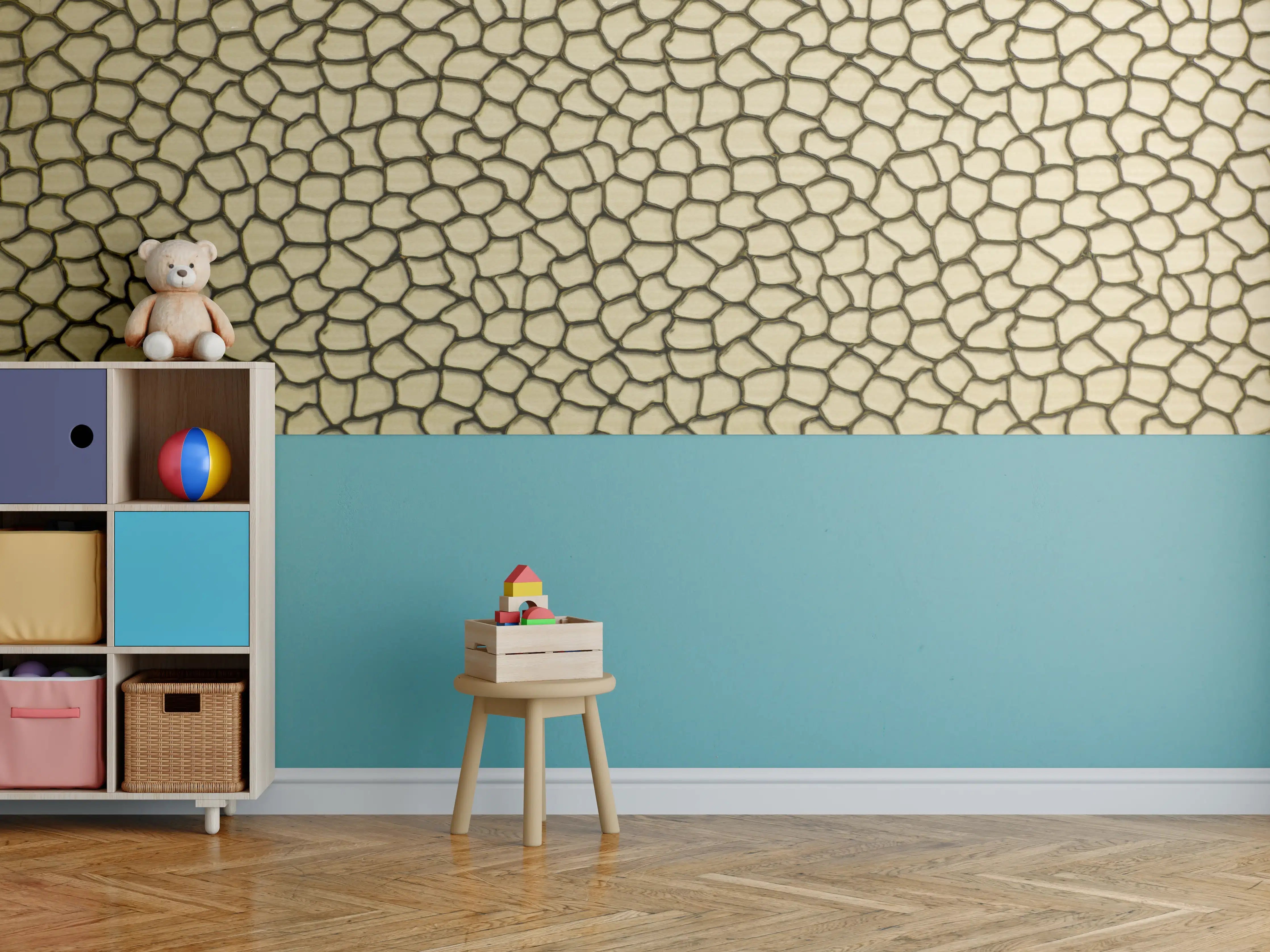 Kinderzimmer Wandgestaltung - Luxuriöse Goldene Marmor-Textur