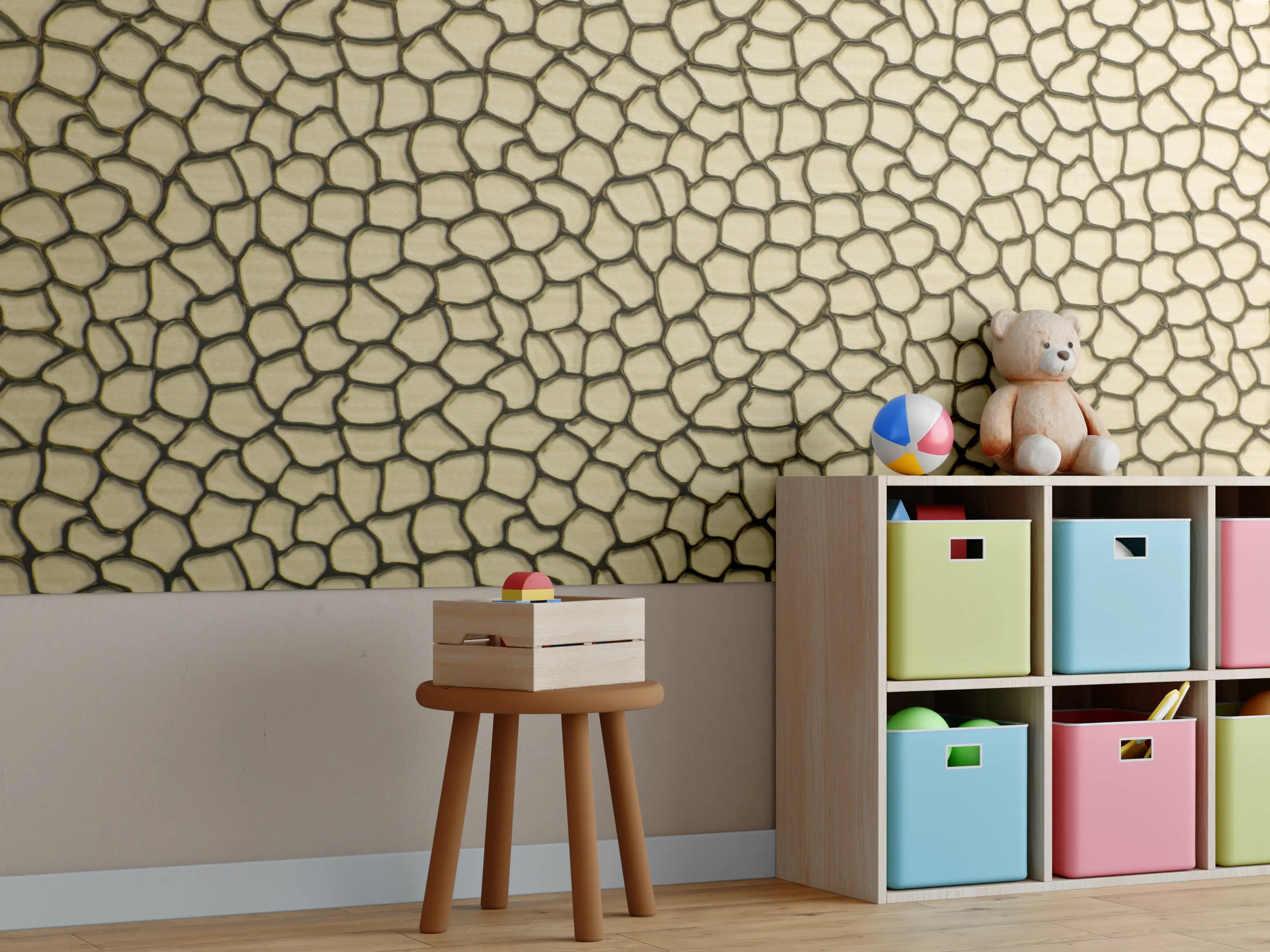 Kinderzimmer Wandgestaltung - Luxuriöse Goldene Marmor-Textur