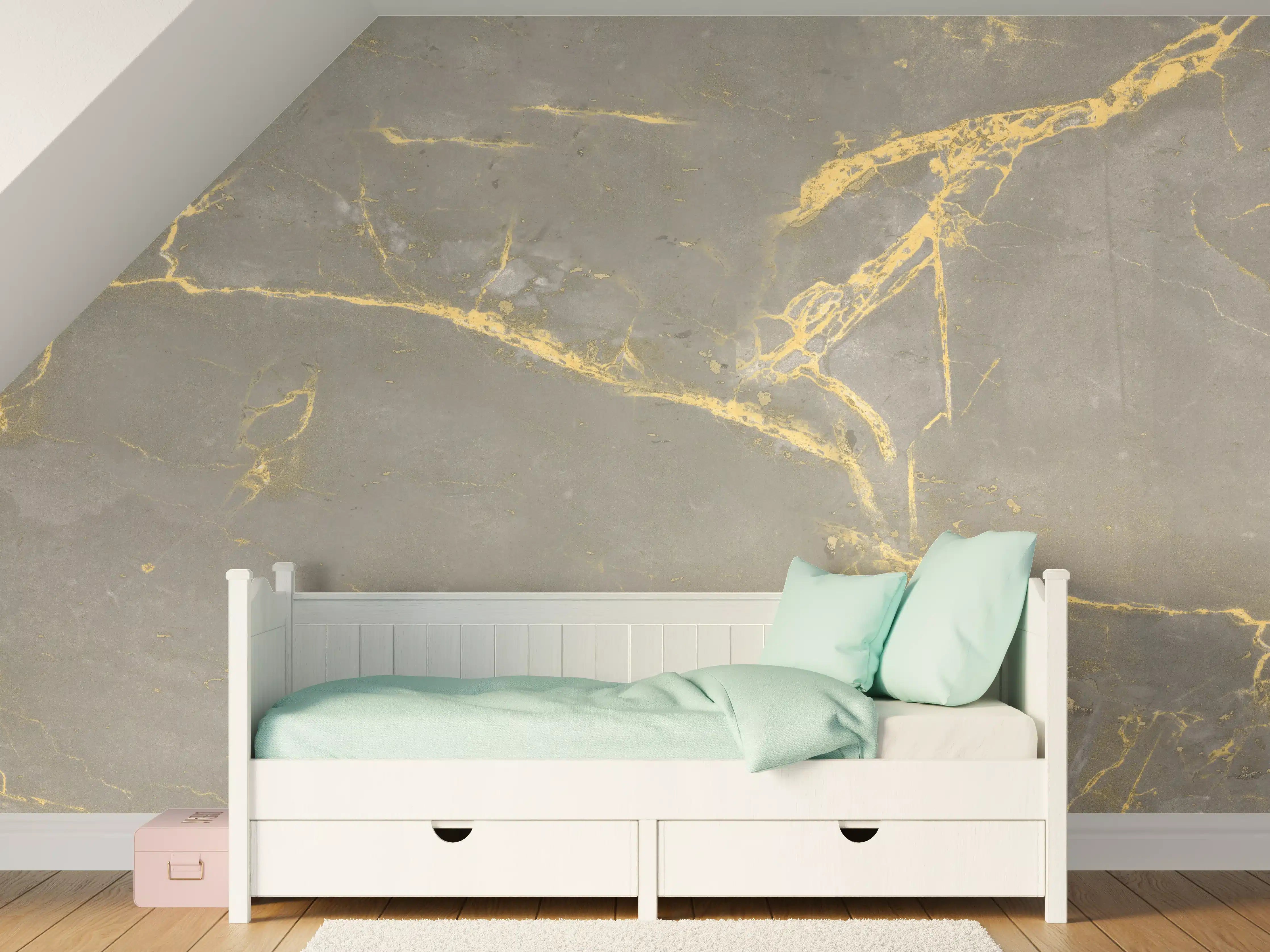 Kinderzimmer Wandgestaltung - Luxuriöse Goldmarmor-Textur