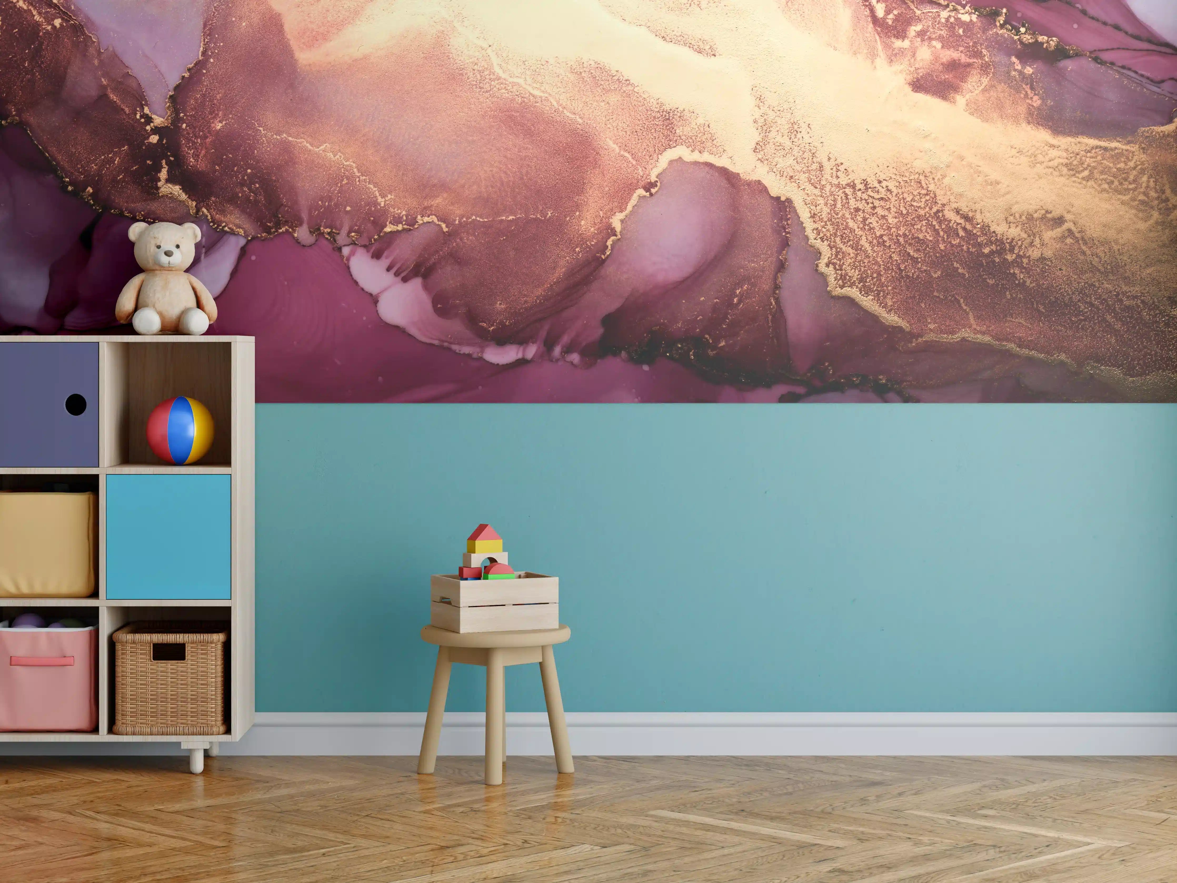 Kinderzimmer Wandgestaltung - Luxuriöser Hintergrund - Alkoholtinten-Technik