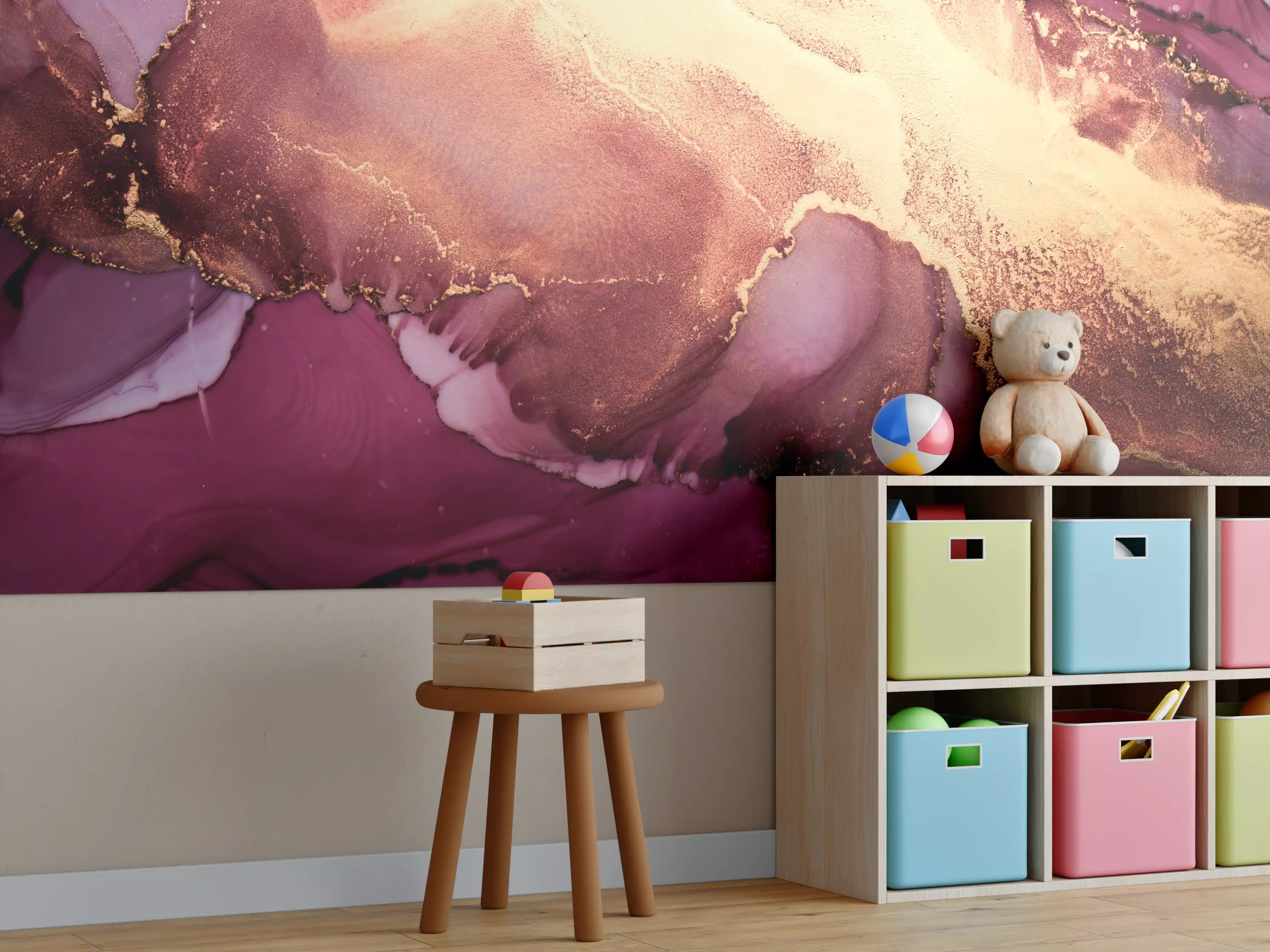 Kinderzimmer Wandgestaltung - Luxuriöser Hintergrund - Alkoholtinten-Technik