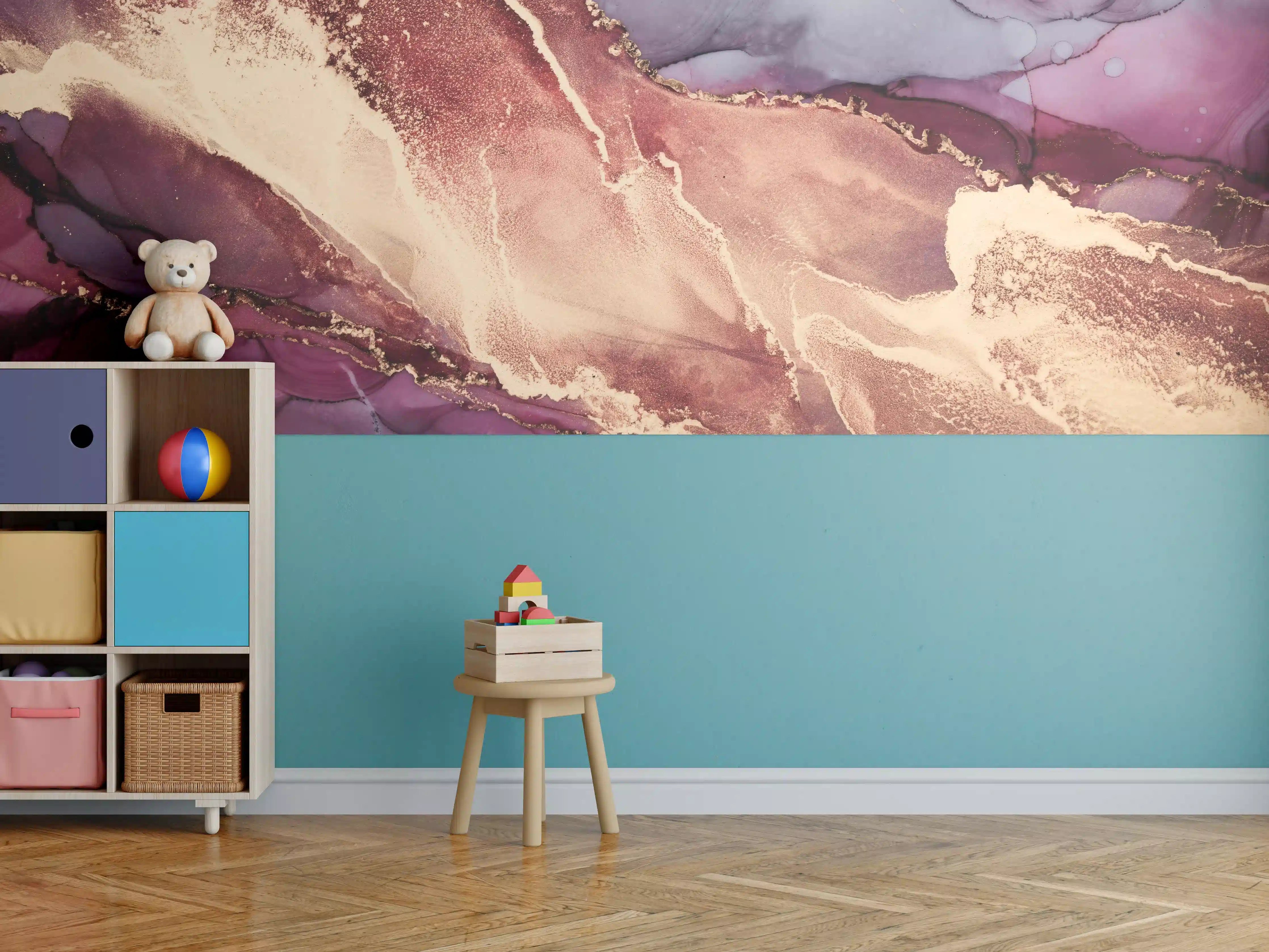 Kinderzimmer Wandgestaltung - Luxuriöser Hintergrund - Alkoholtuschetechnik