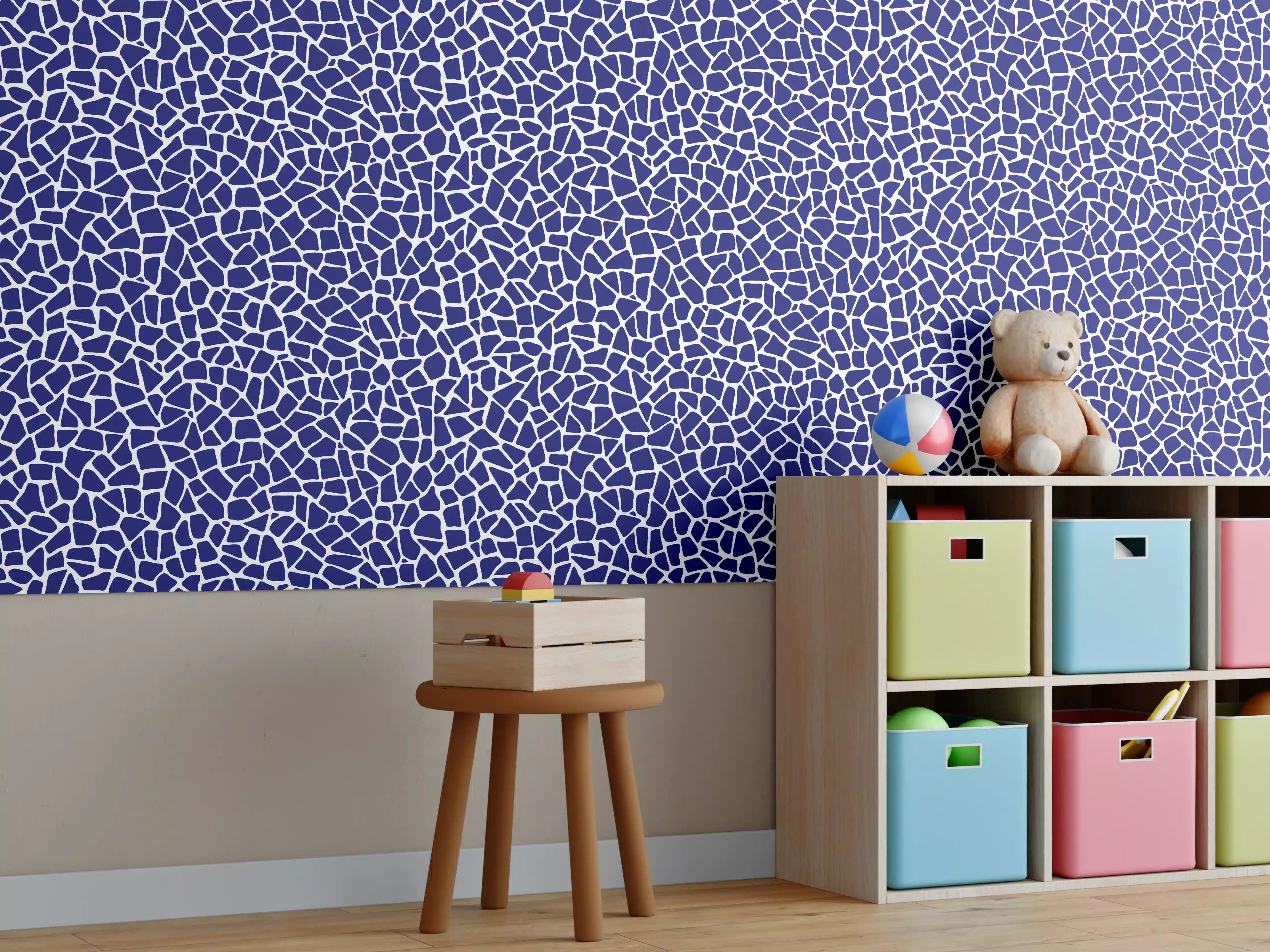 Kinderzimmer Wandgestaltung - Luxus-Blau-Grau-Mosaikfliese