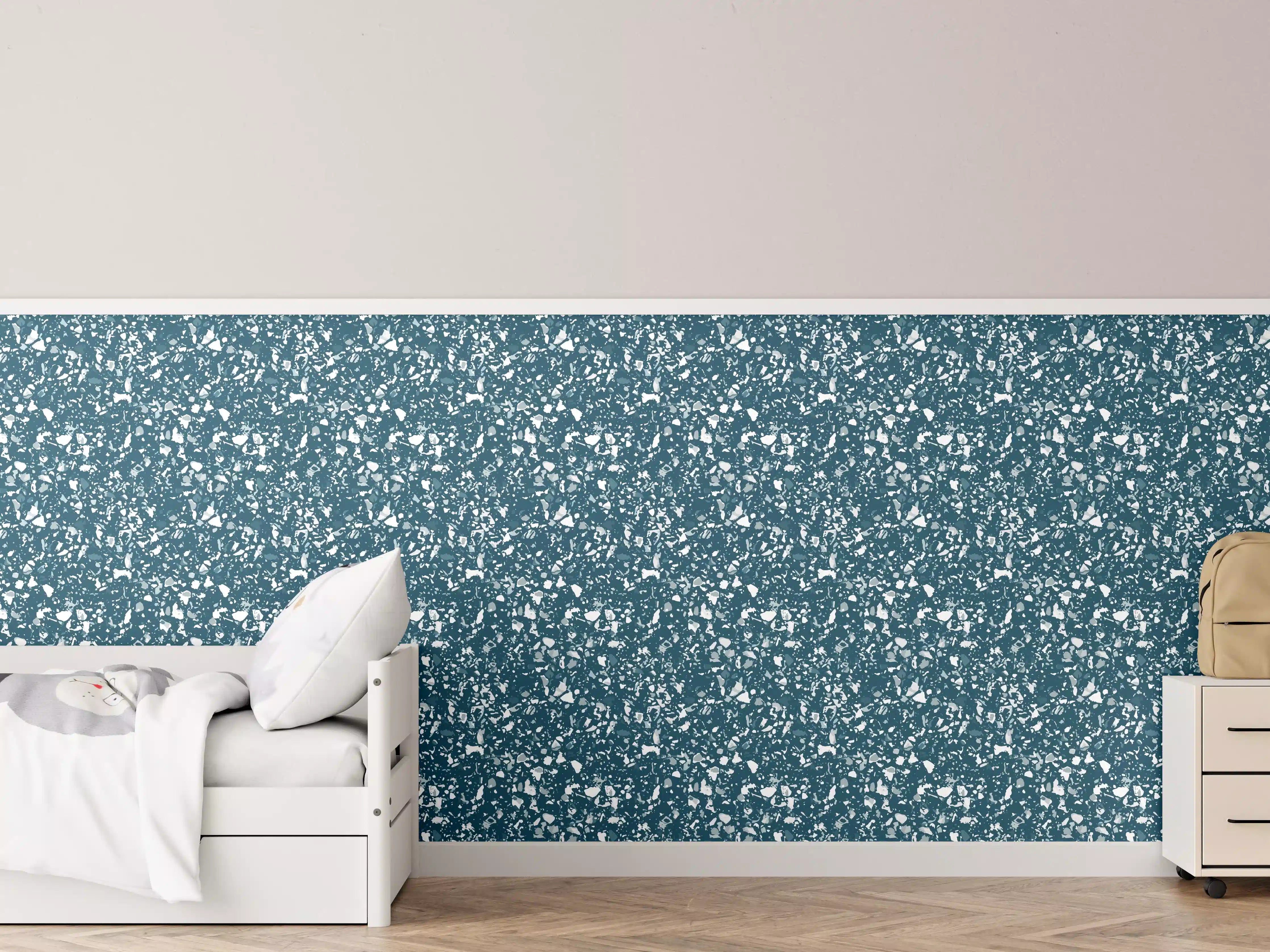 Kinderzimmer Wandgestaltung - Luxus-Blau-Petrol-Marmor-Textur