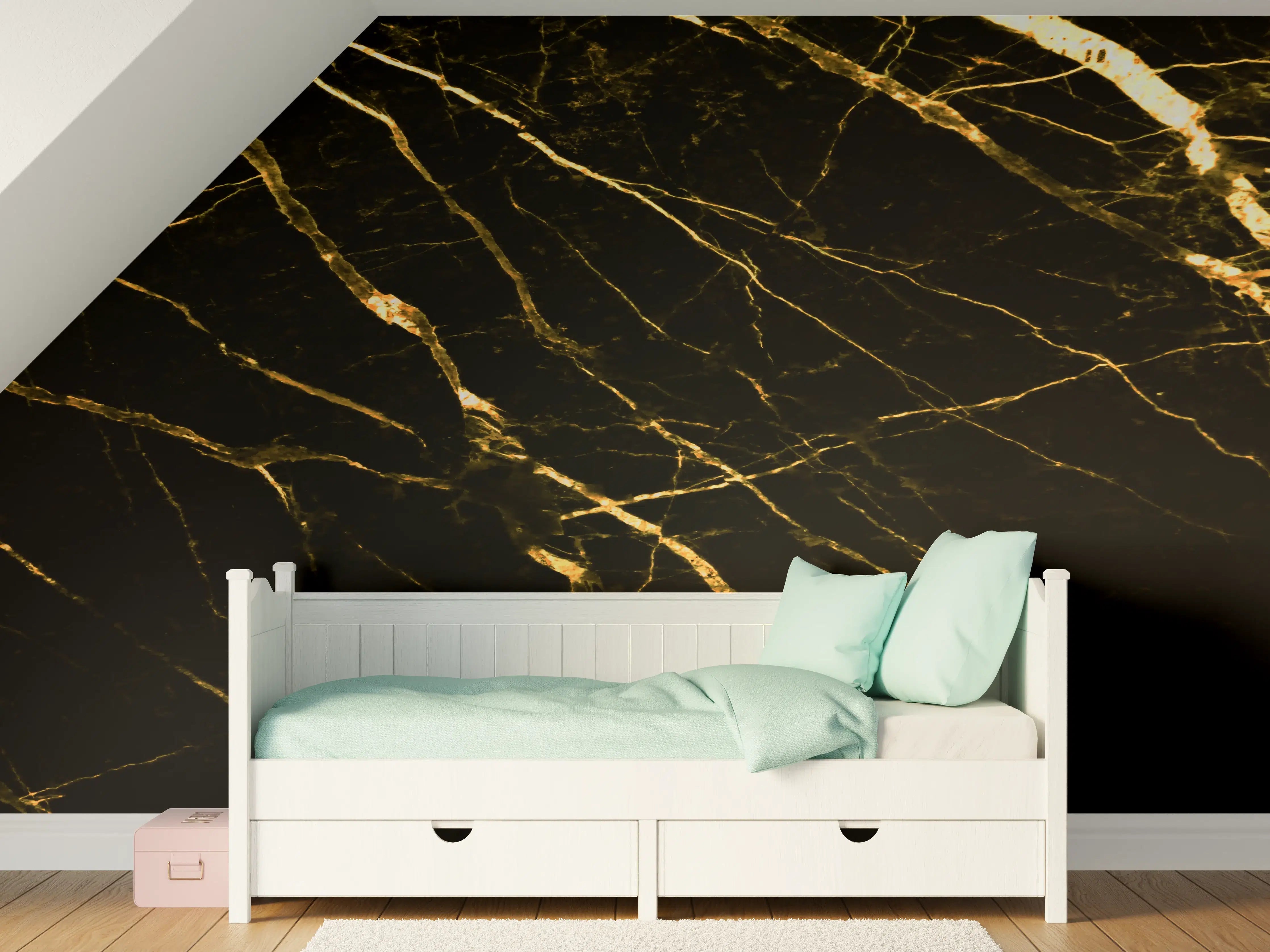 Kinderzimmer Wandgestaltung - Luxus Goldmarmortextur 