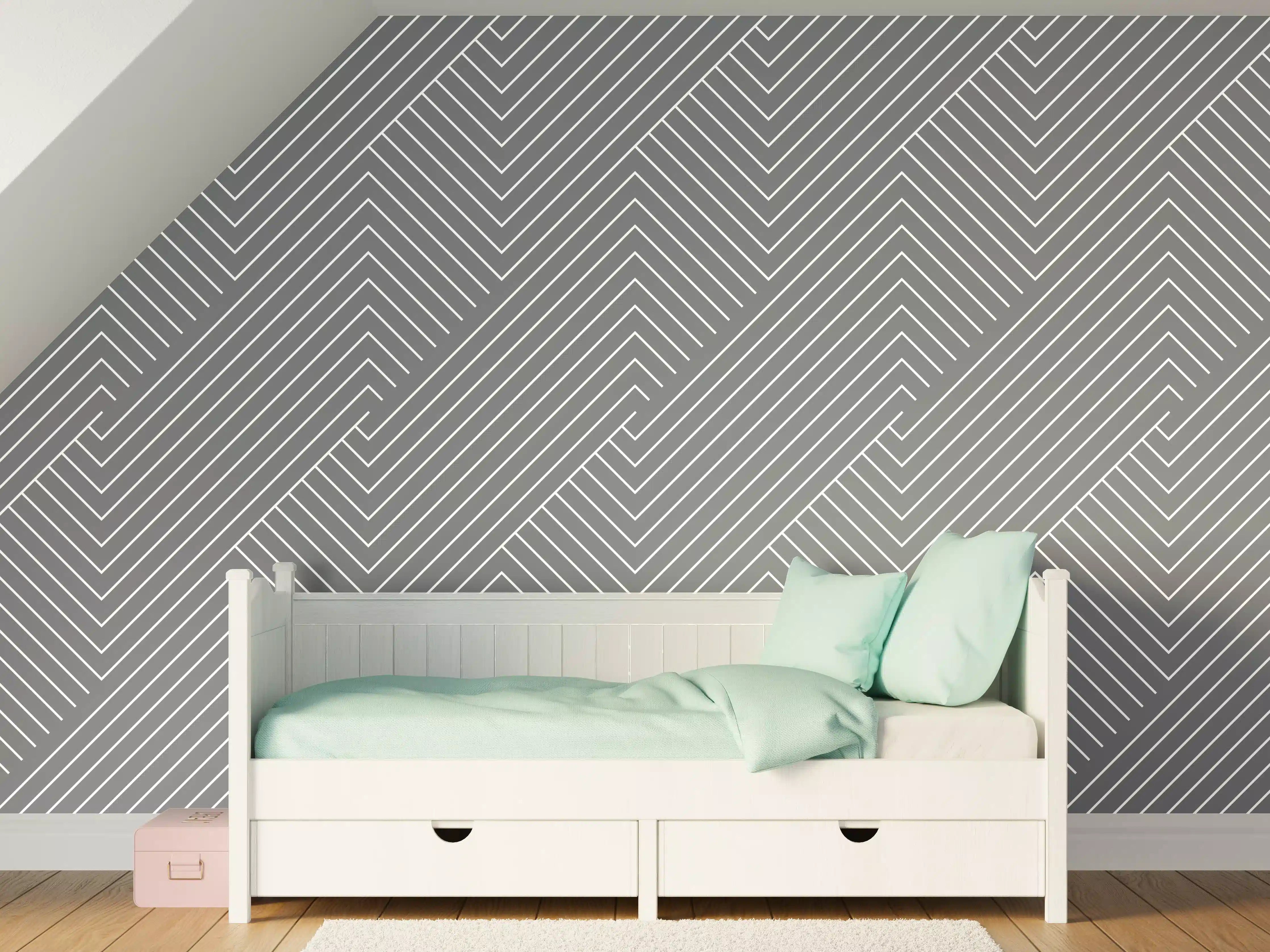 Kinderzimmer Wandgestaltung - Luxus-Grau-Marmor-Design