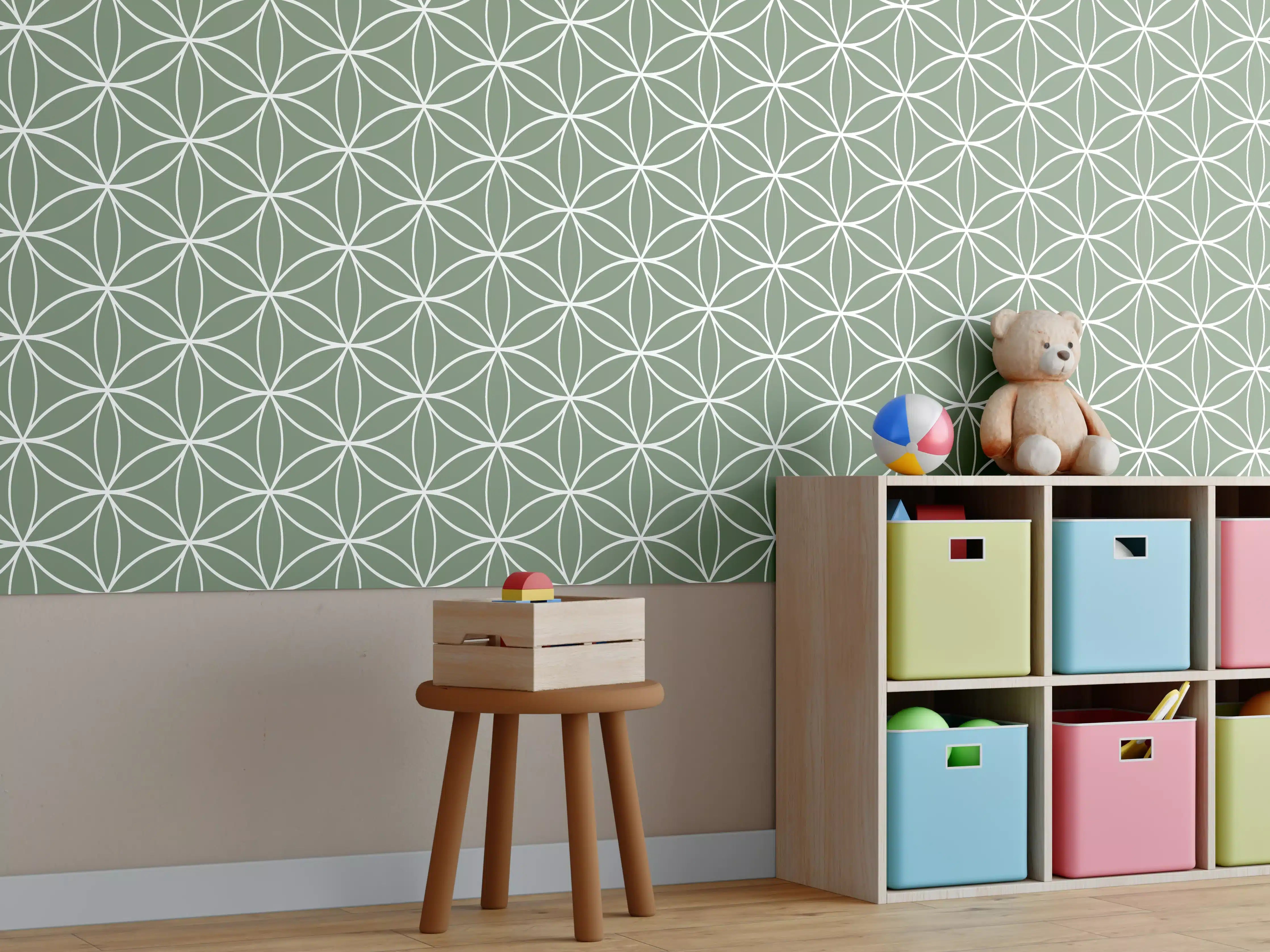 Kinderzimmer Wandgestaltung - Luxus-Grau-Muster-Mosaik