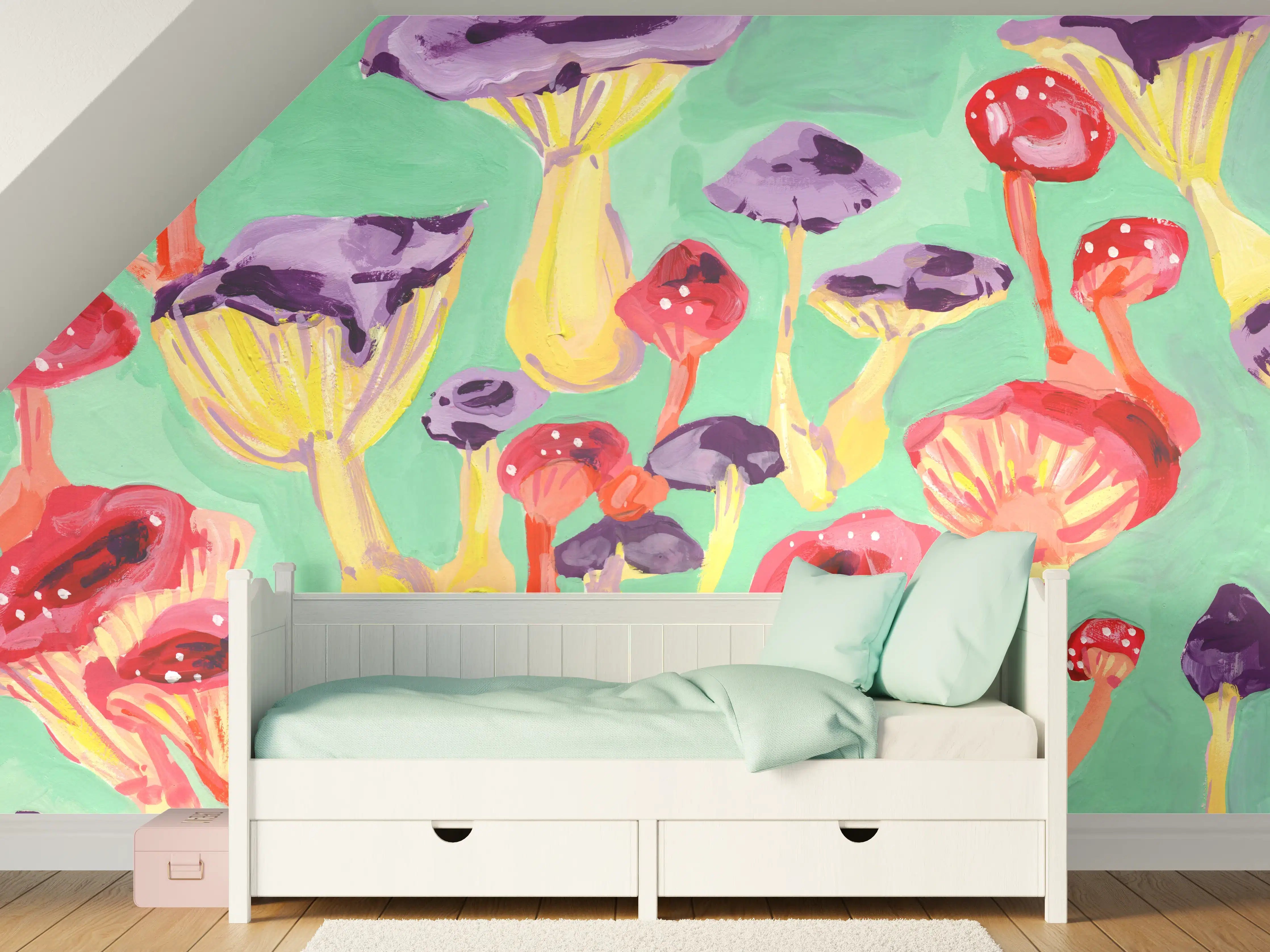 Kinderzimmer Wandgestaltung - Magische Pilze - Gemälde