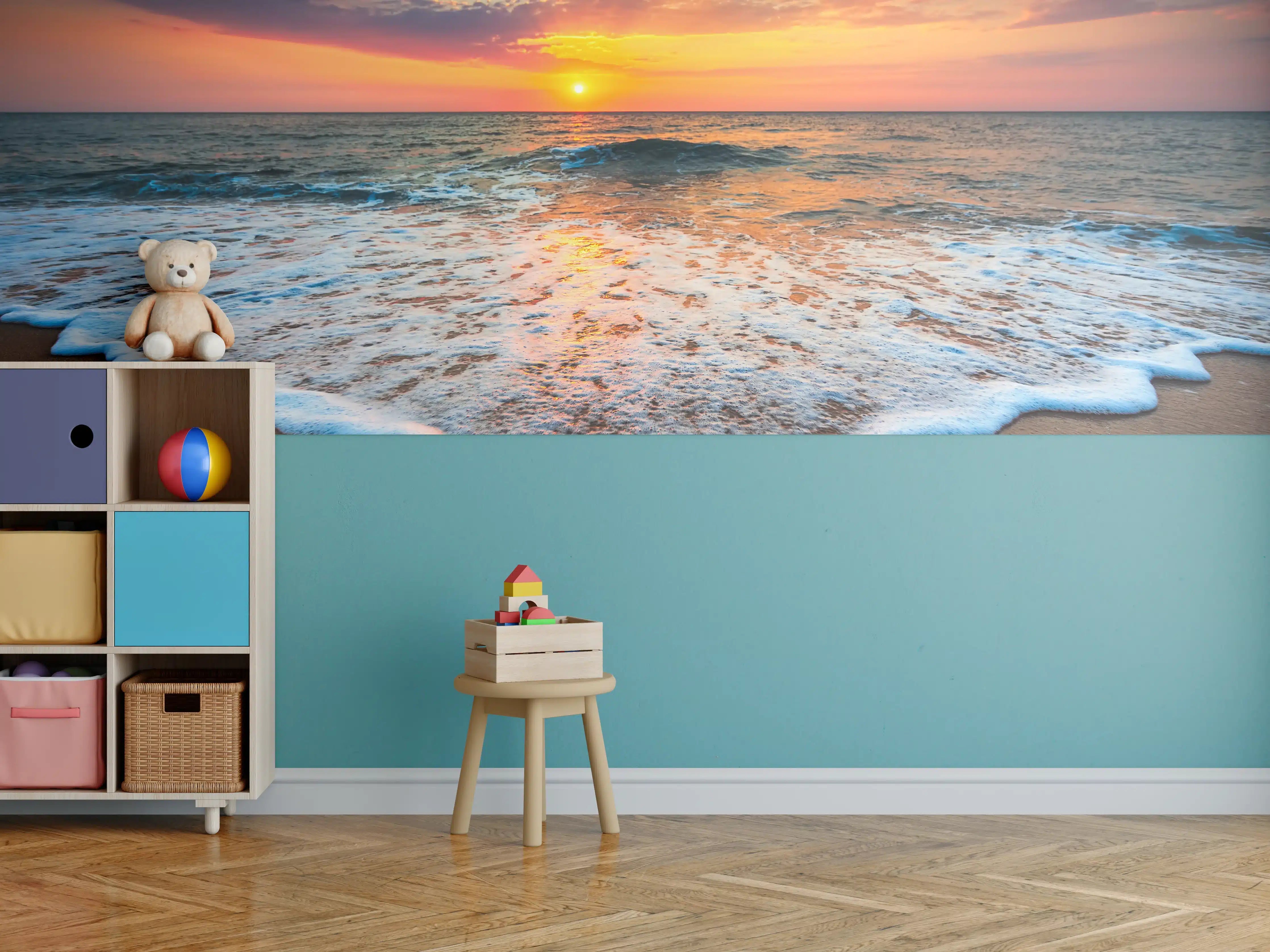 Kinderzimmer Wandgestaltung - Magischer Sonnenaufgang Meer