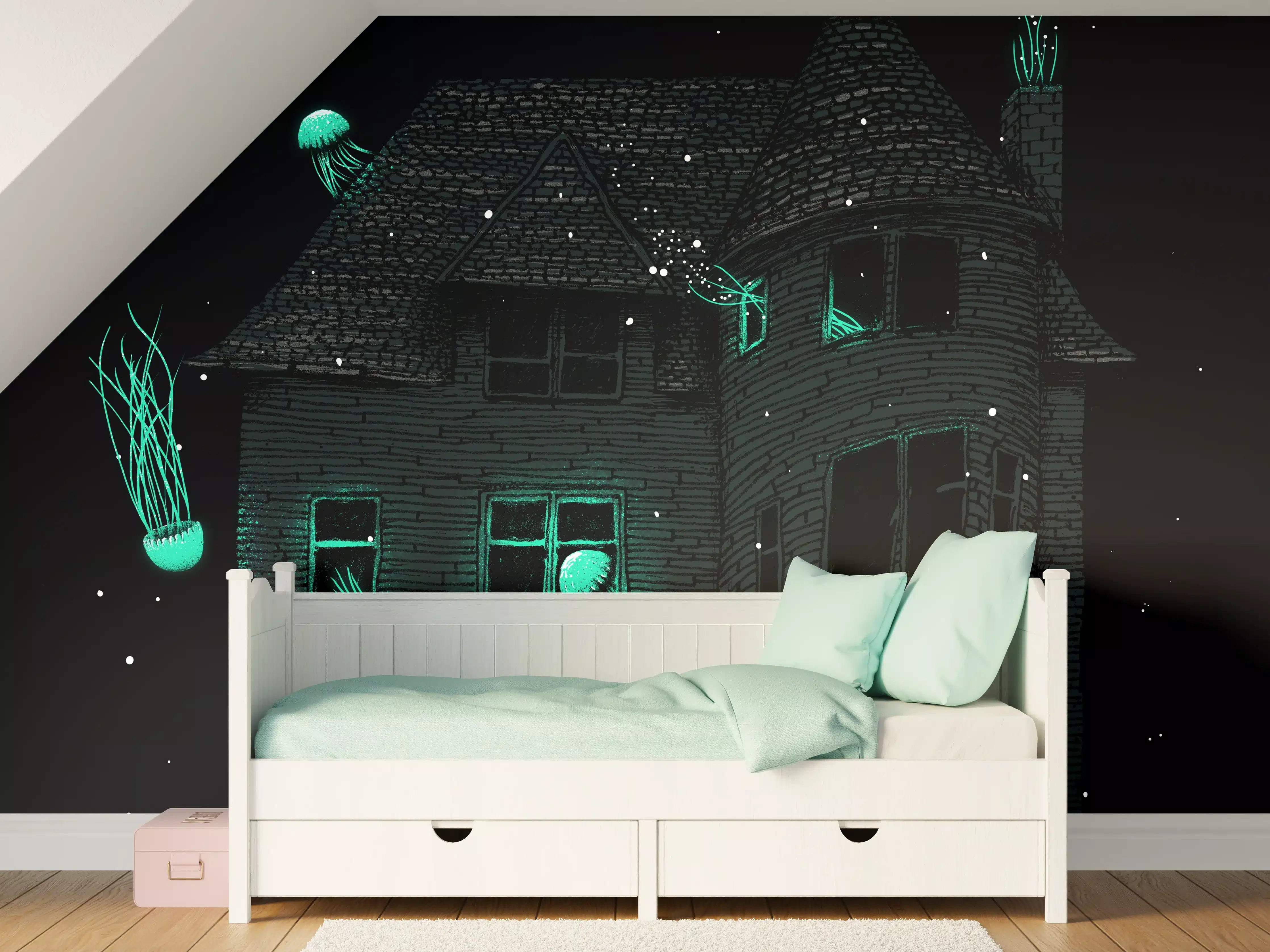 Kinderzimmer Wandgestaltung - Magisches Haus Sternennacht