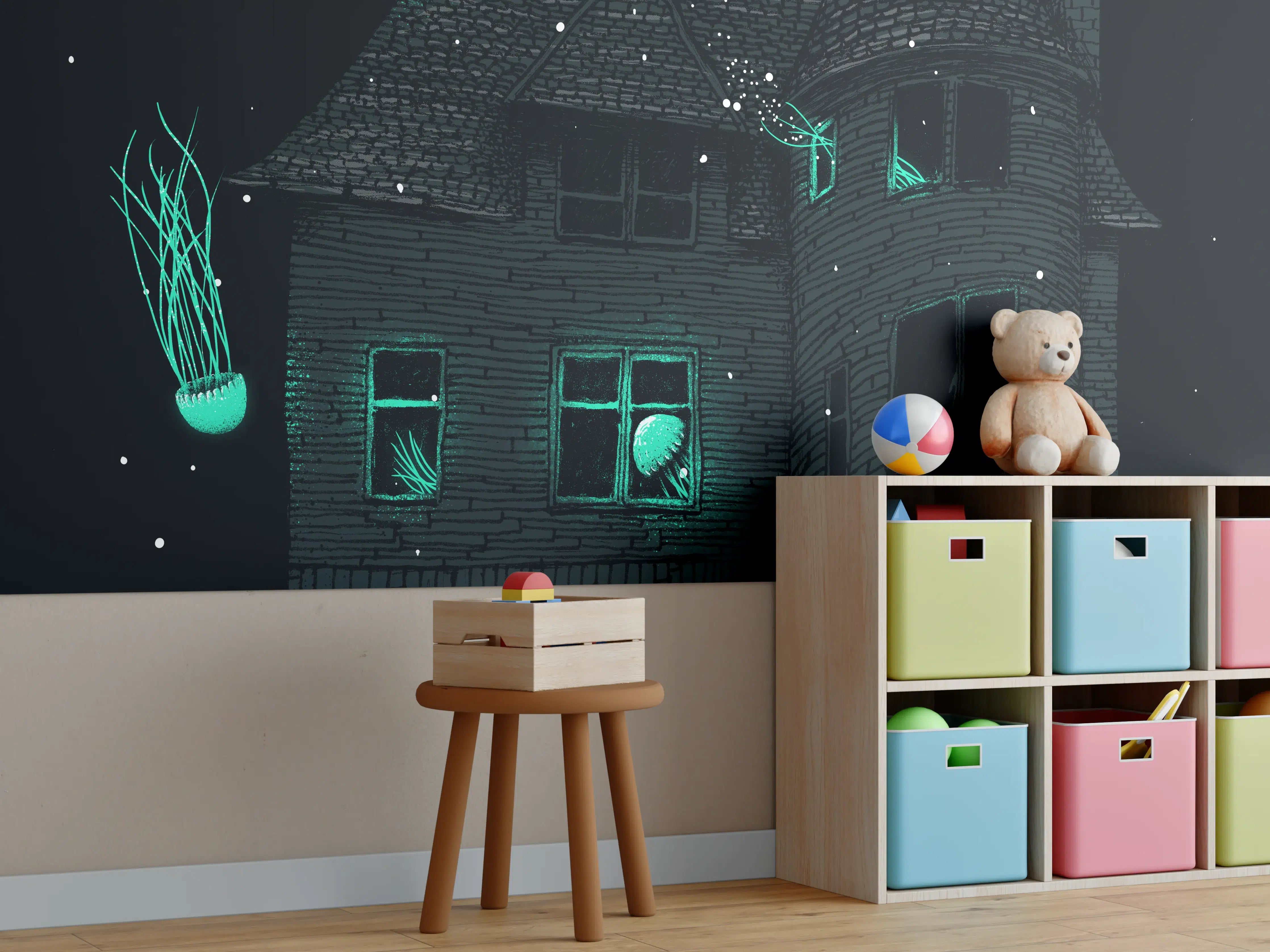 Kinderzimmer Wandgestaltung - Magisches Haus Sternennacht