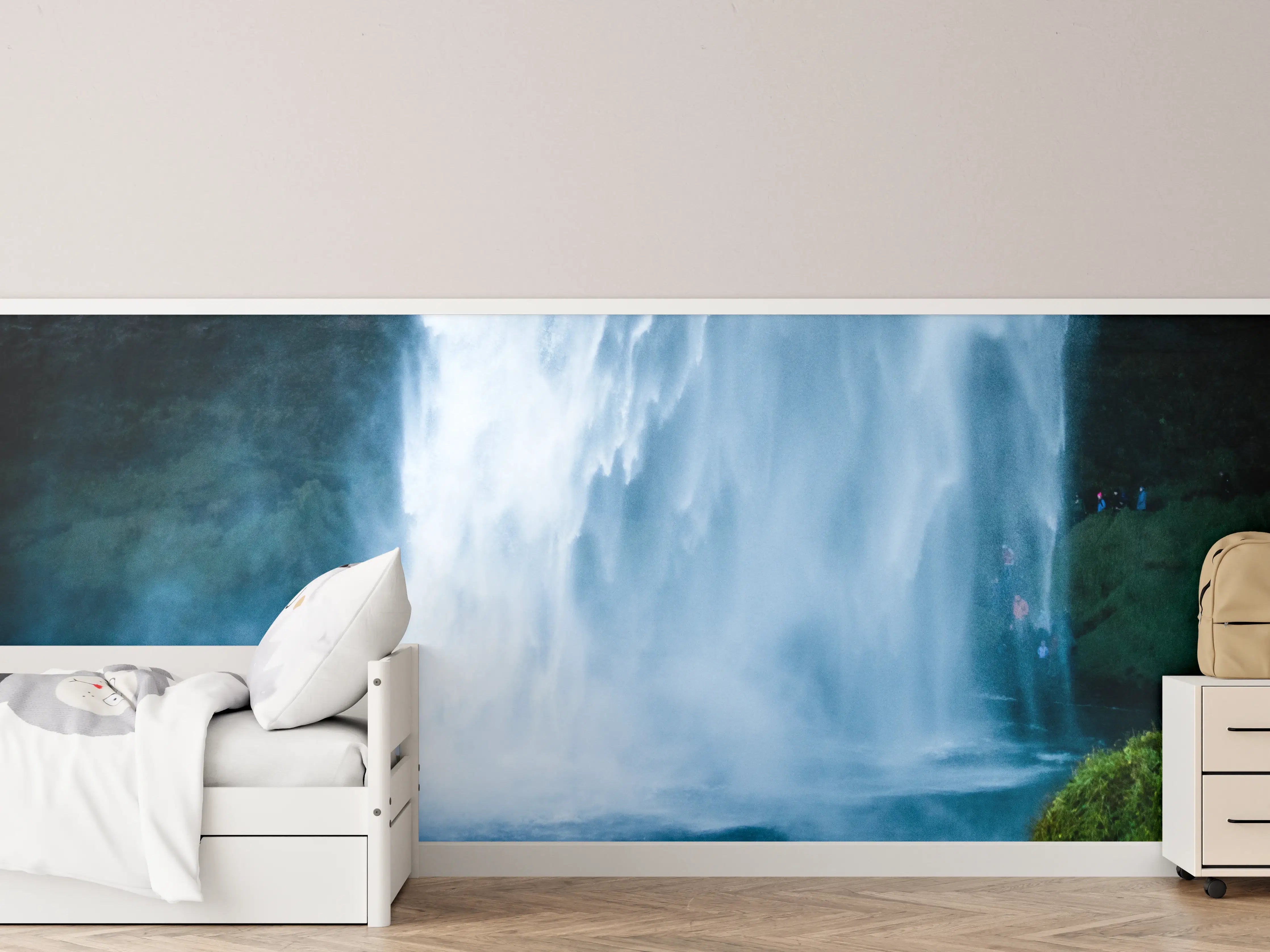 Kinderzimmer Wandgestaltung - Majestätischer Wasserfall in Island