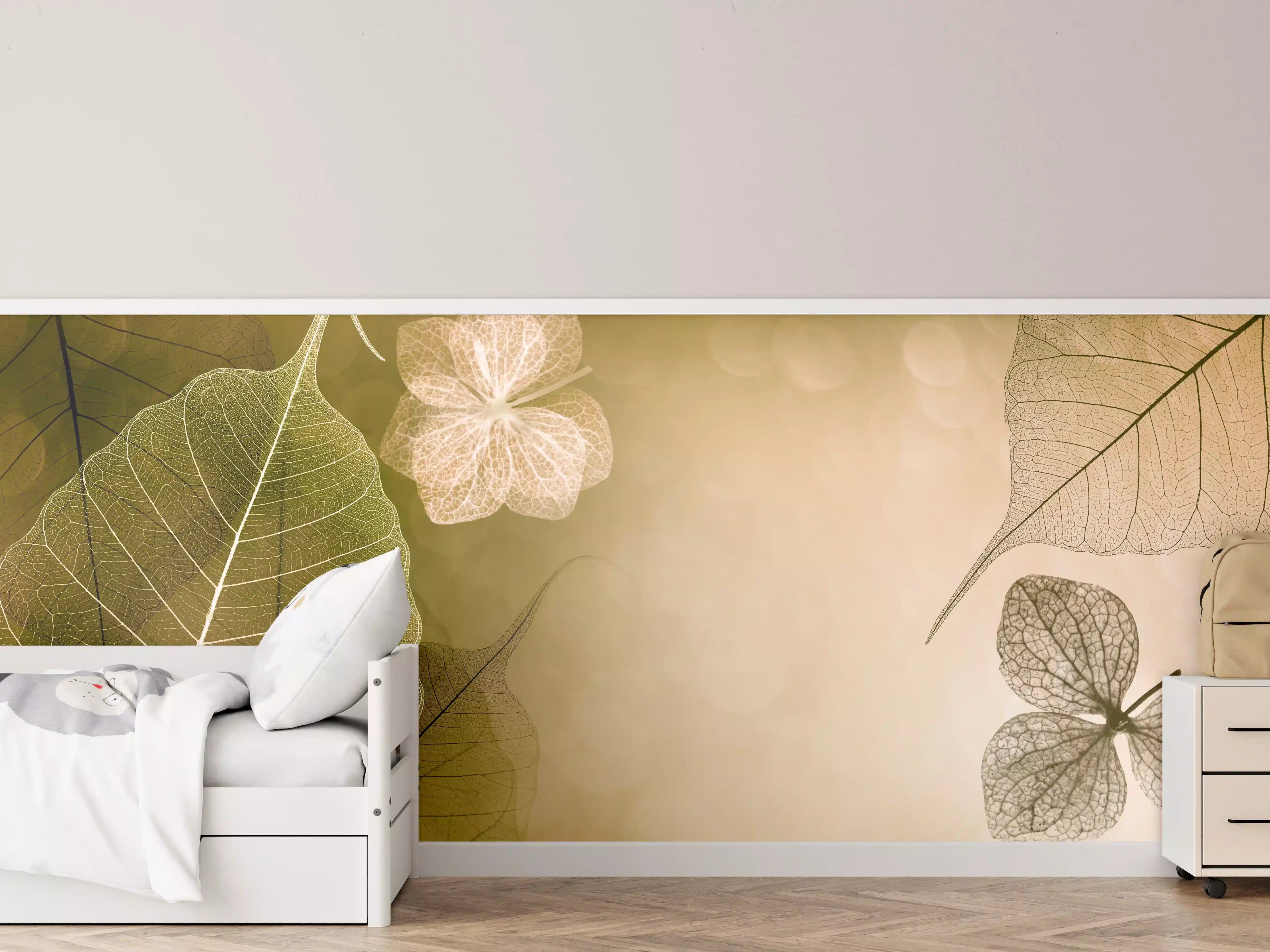 Kinderzimmer Wandgestaltung - Makro Blattadern Kunstwerk