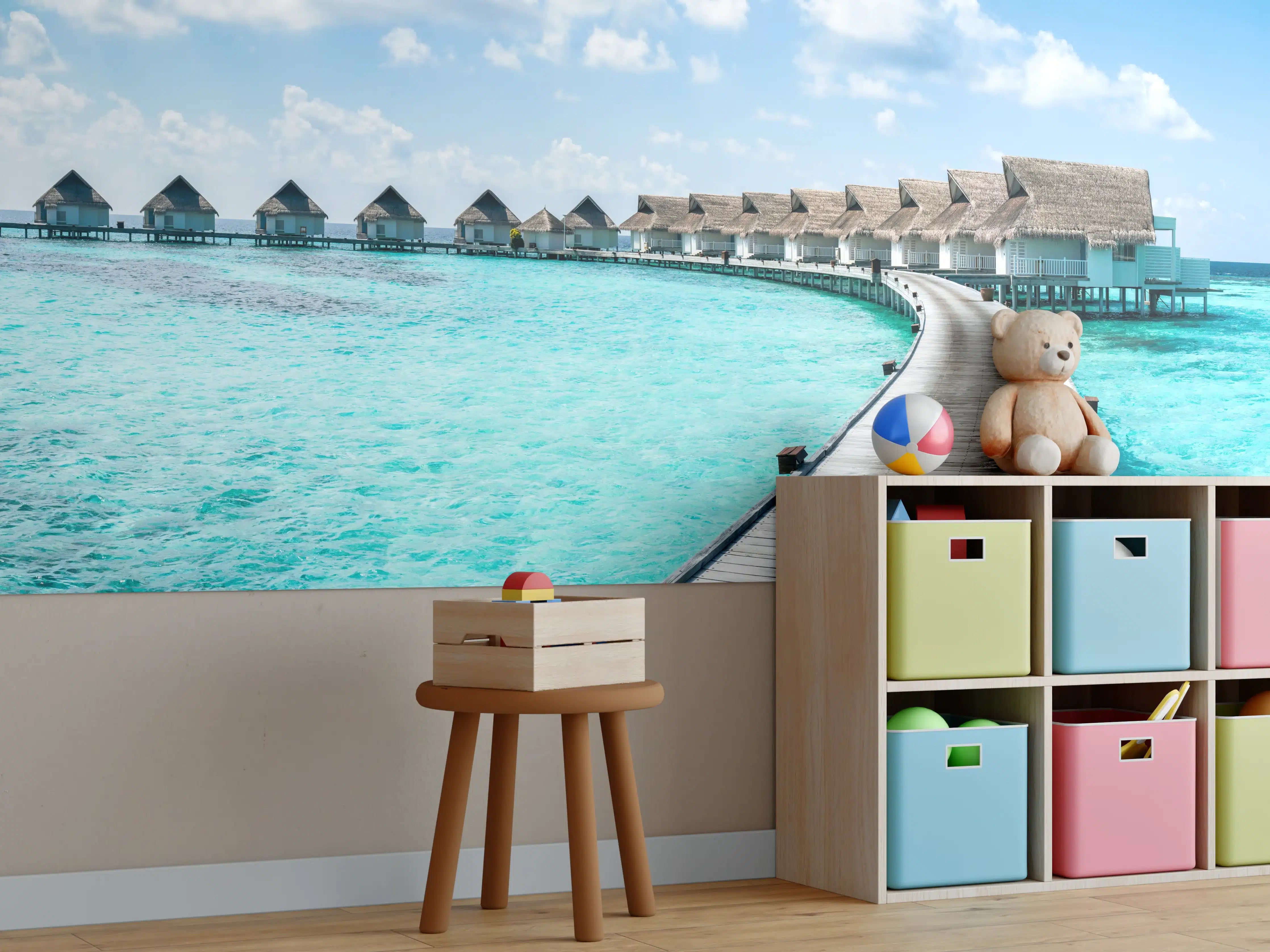Kinderzimmer Wandgestaltung - Malediven Wasser-Hotel