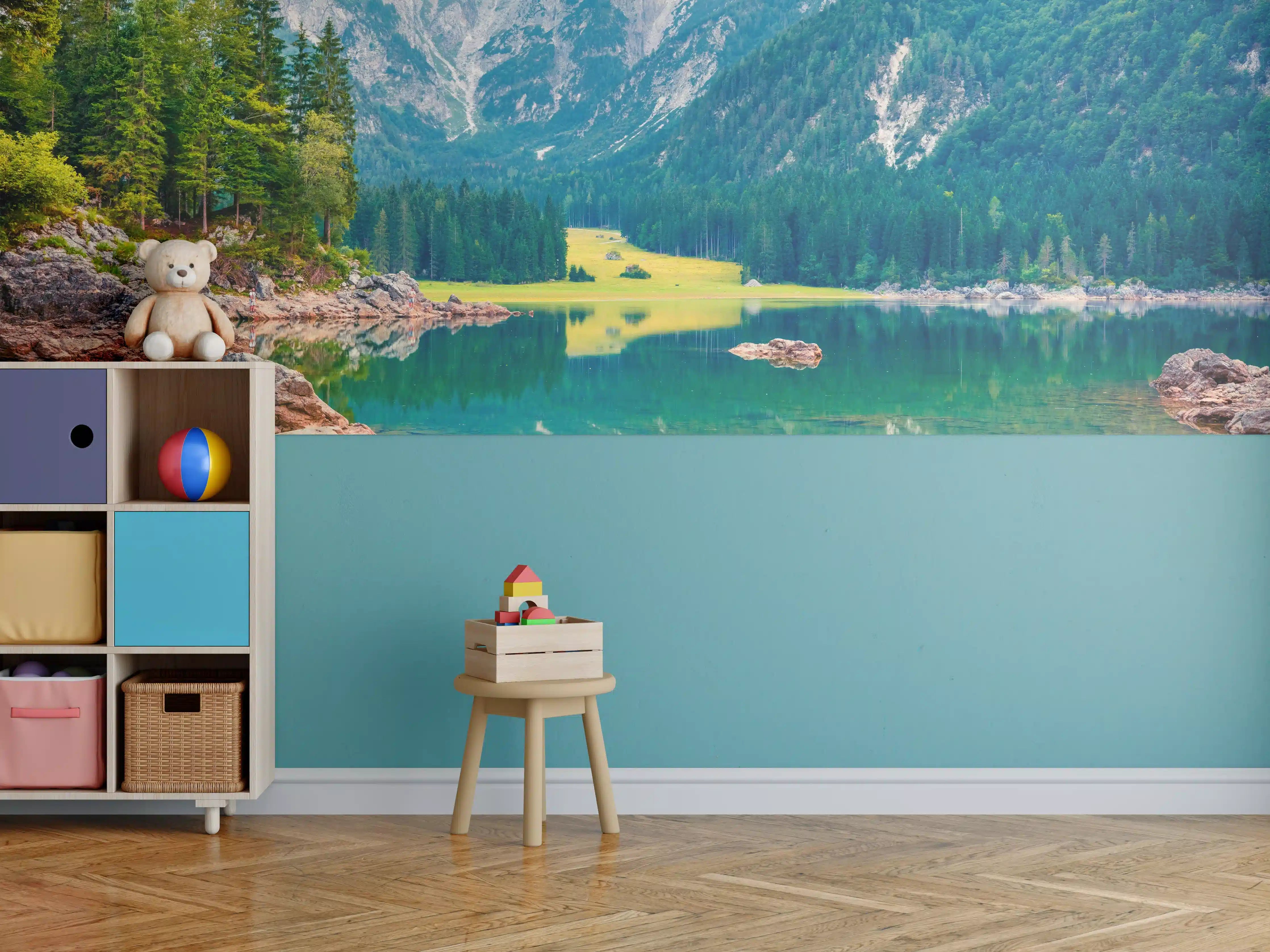 Kinderzimmer Wandgestaltung - Malerische Sommeransicht des Fusine Sees