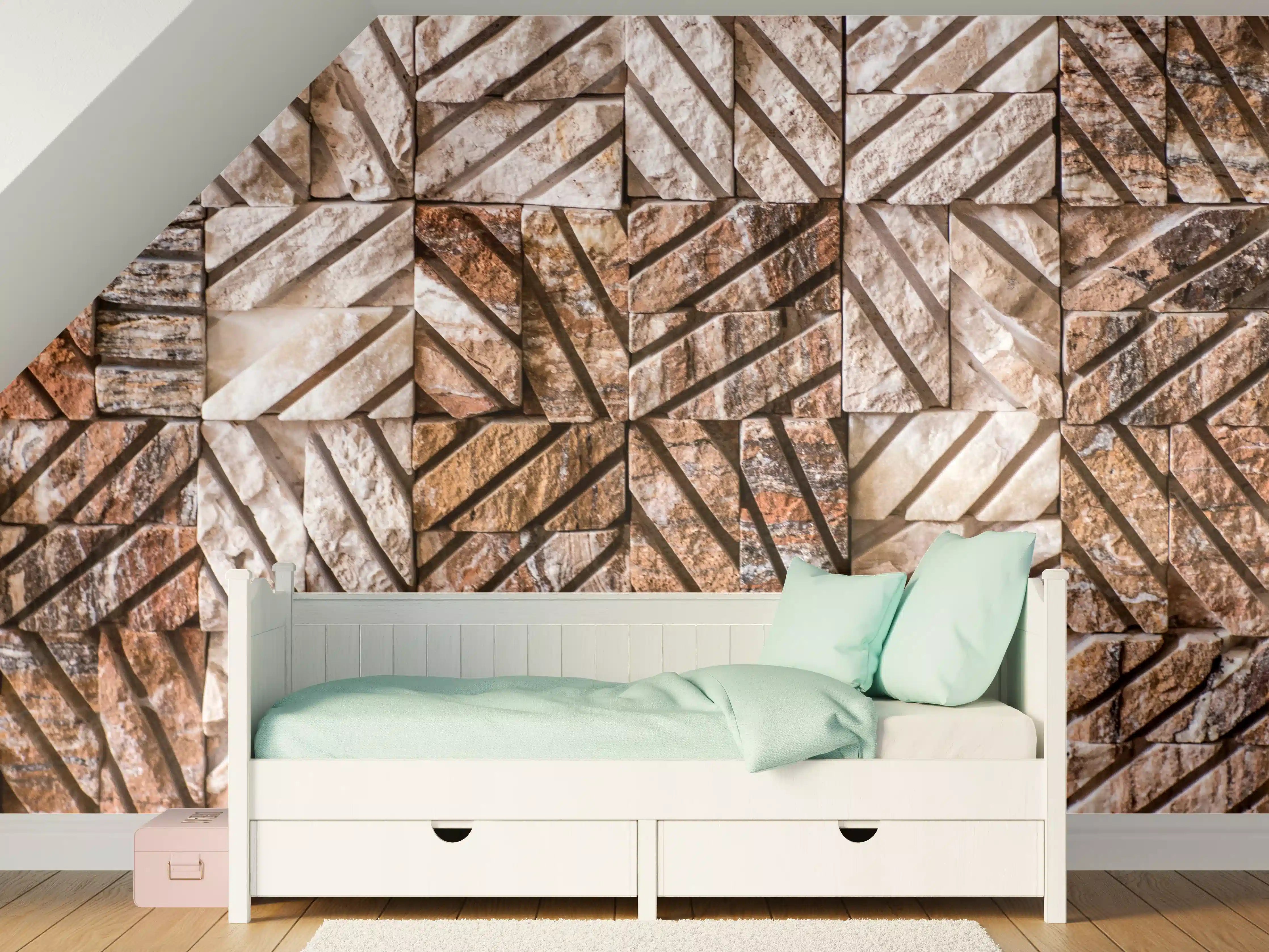 Kinderzimmer Wandgestaltung - Marble Pattern in Warm Tones
