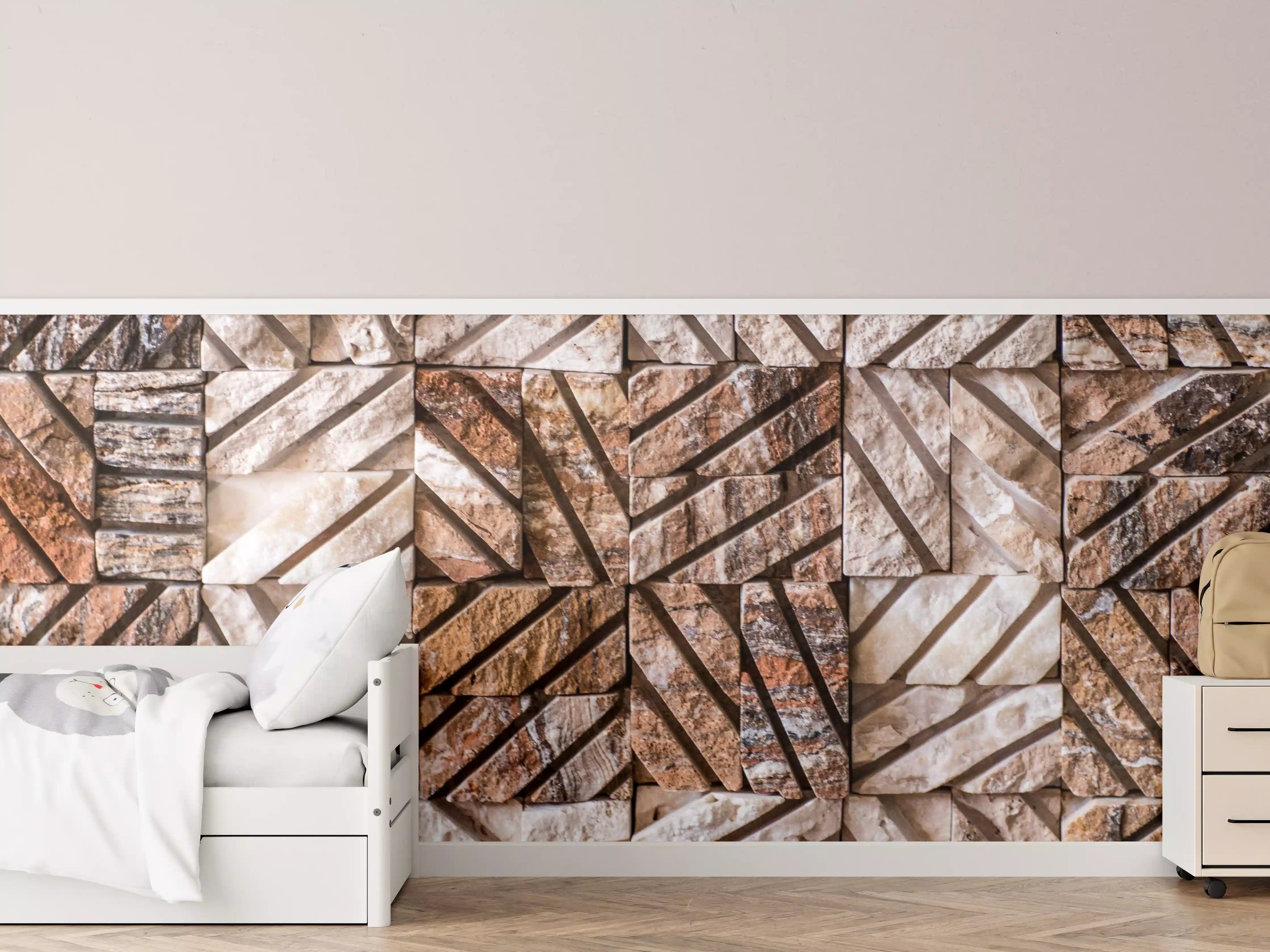 Kinderzimmer Wandgestaltung - Marble Pattern in Warm Tones