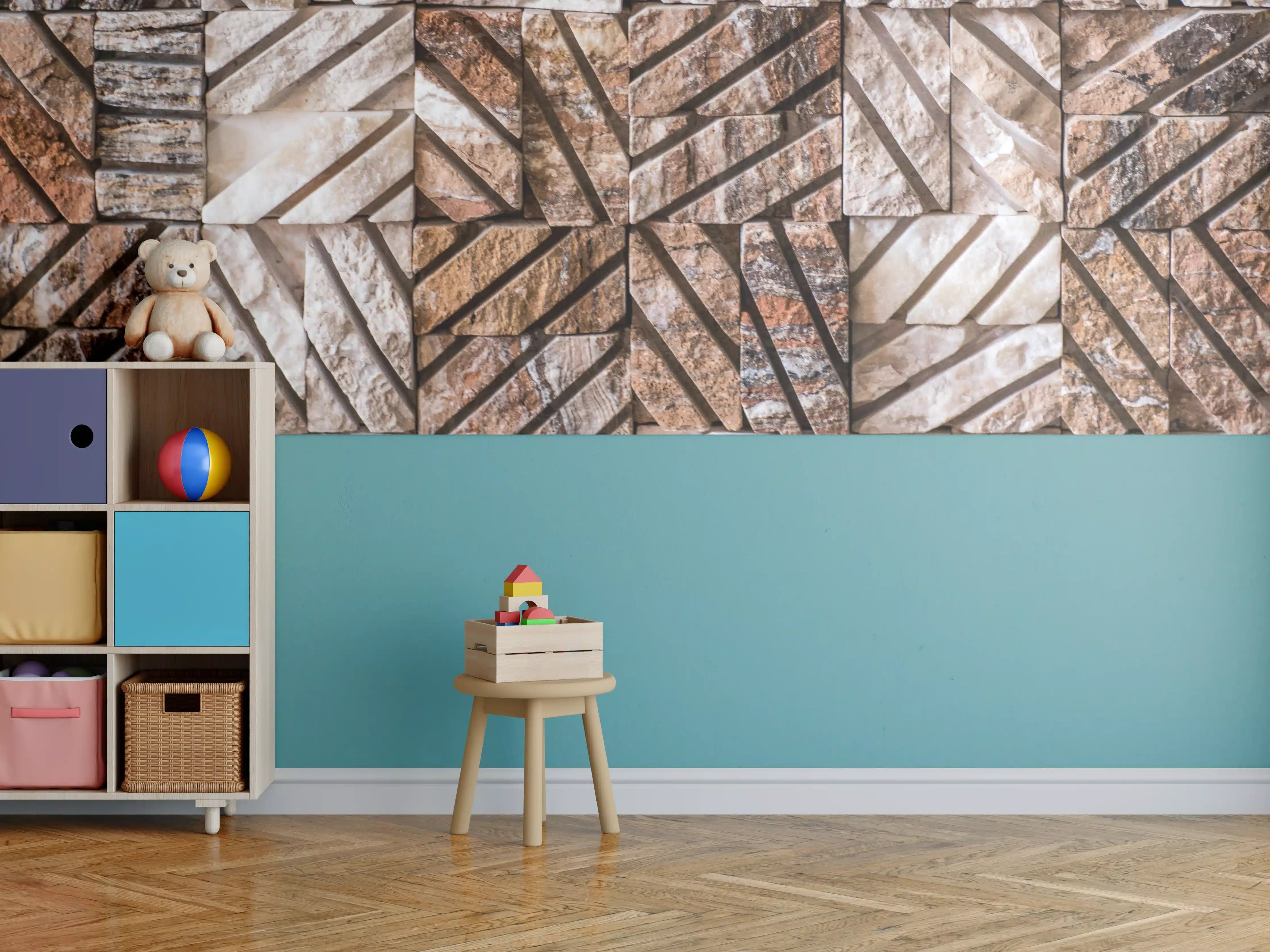 Kinderzimmer Wandgestaltung - Marble Pattern in Warm Tones
