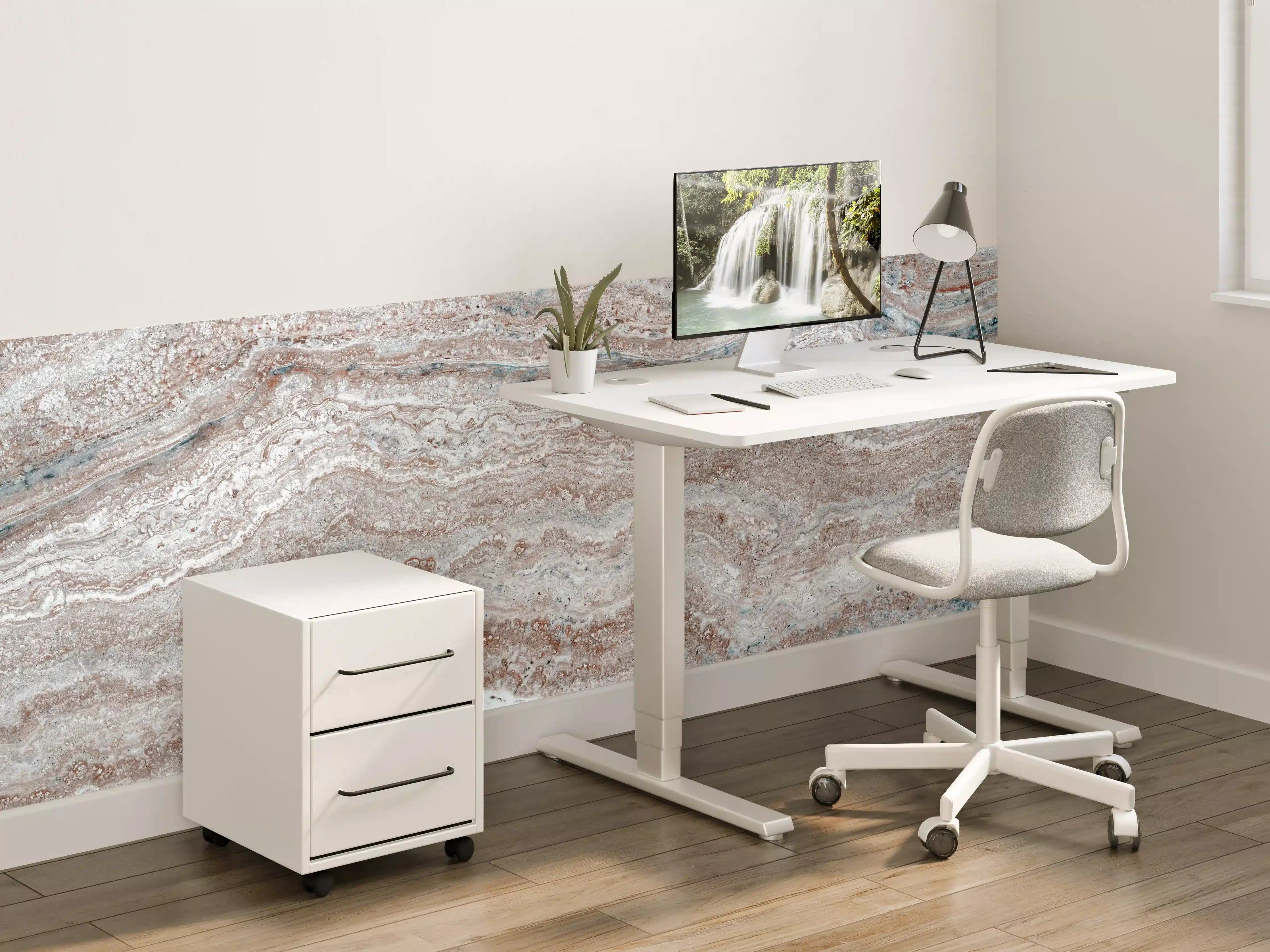 Kinderzimmer Wandgestaltung - Marmorierte Steinstruktur