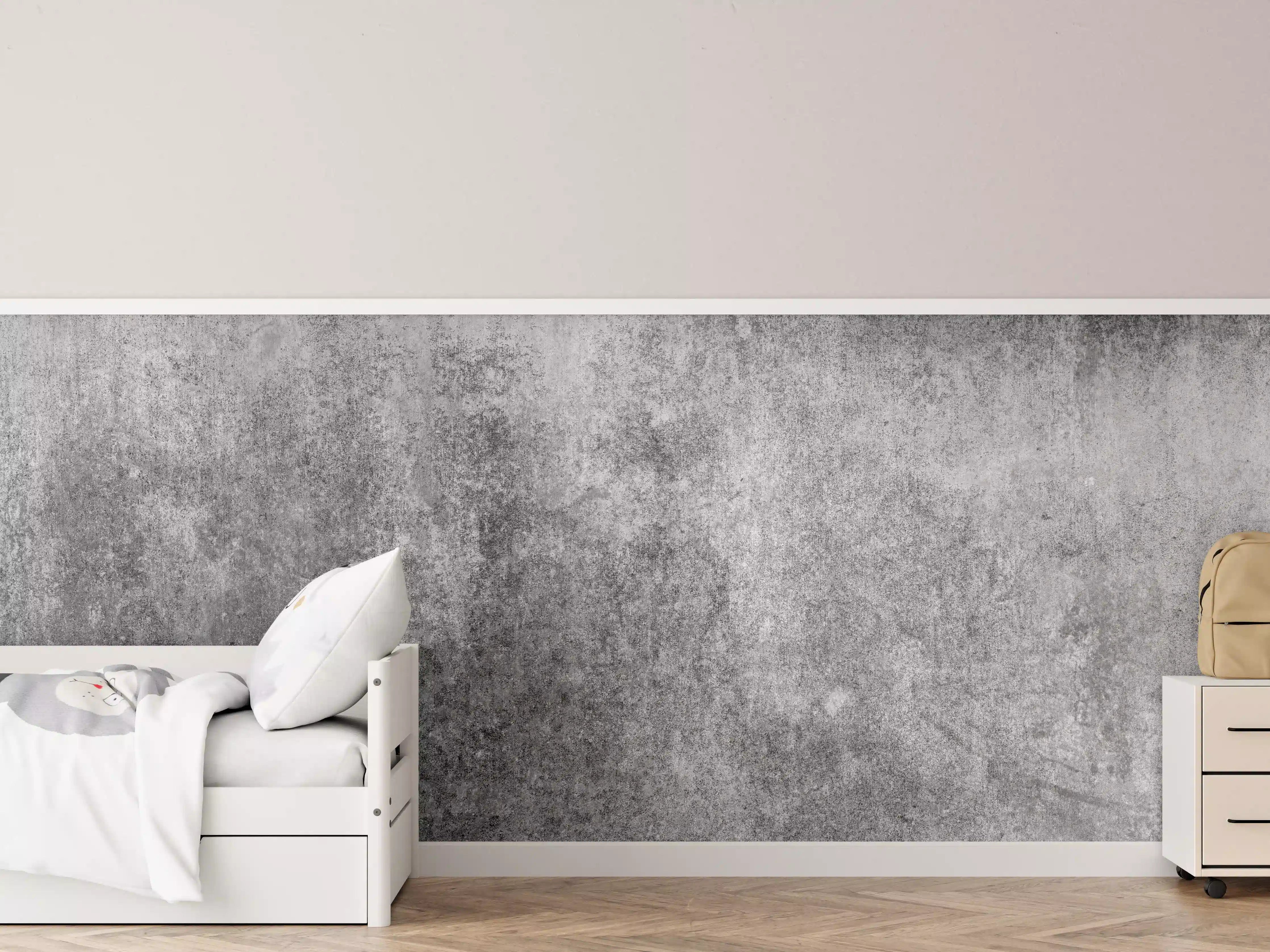 Kinderzimmer Wandgestaltung - Massiver dunkelgrauer Beton