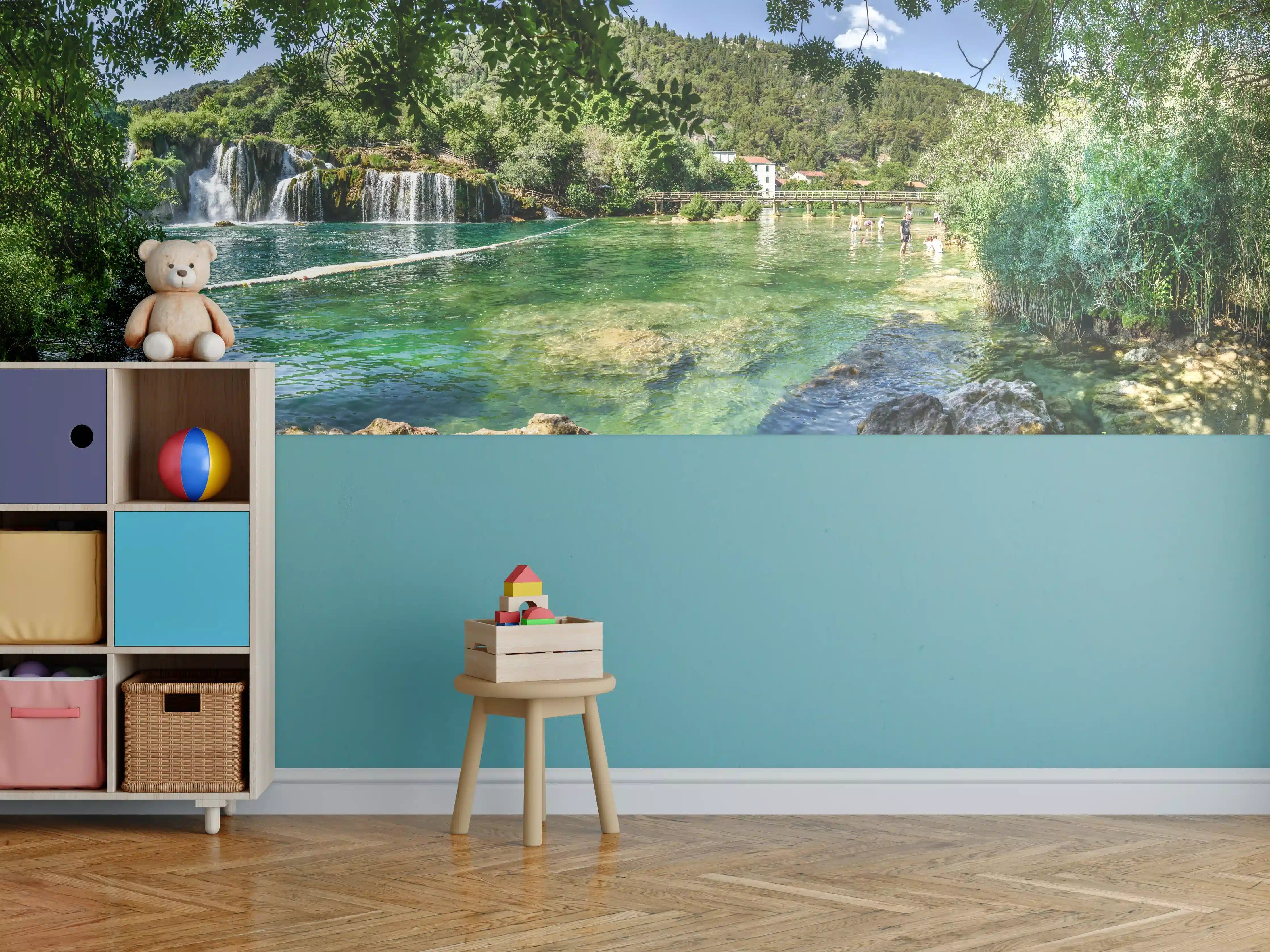 Kinderzimmer Wandgestaltung - Mediterraner Wasserfall