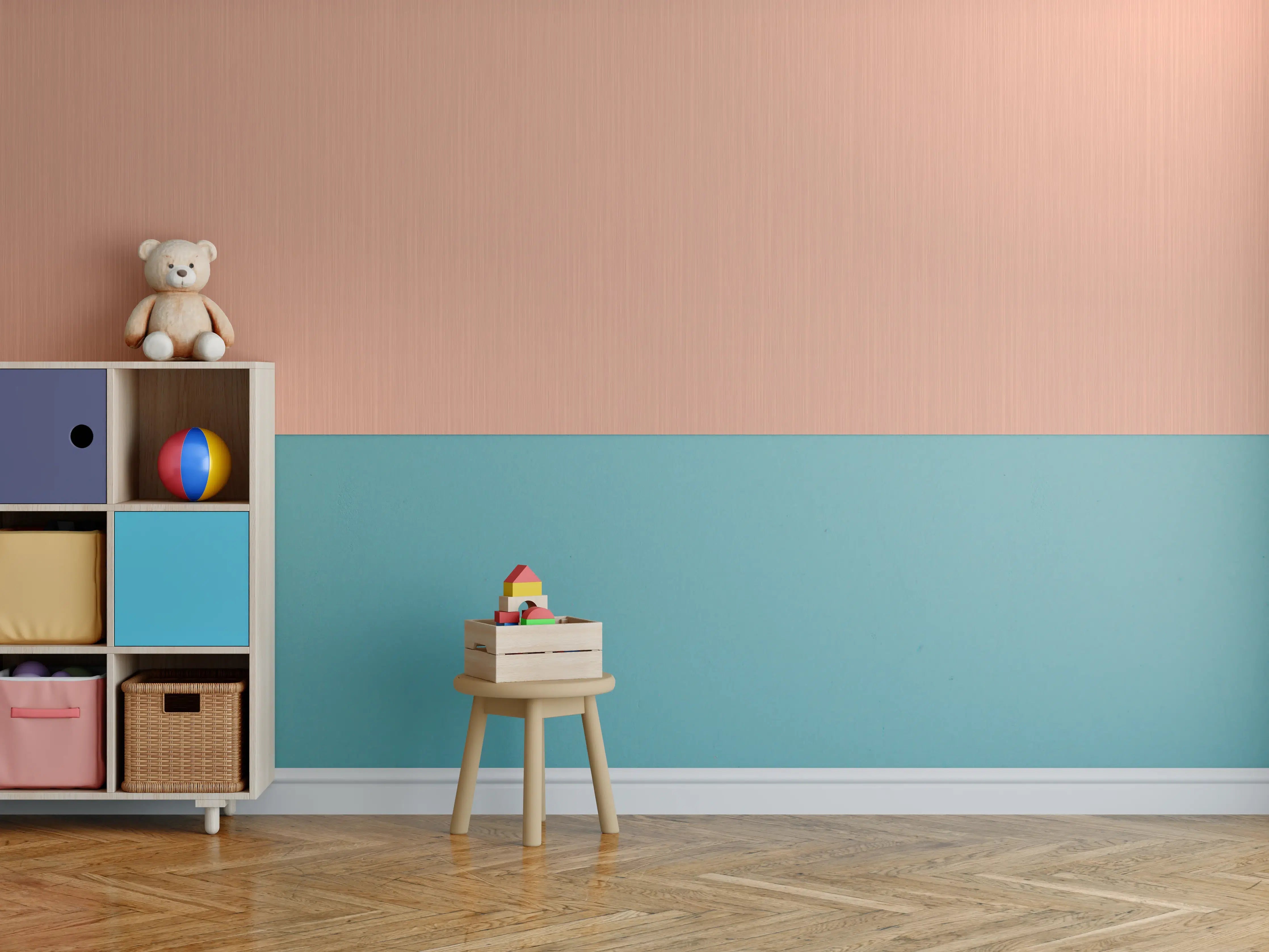 Kinderzimmer Wandgestaltung - Metallischer Gebürsteter Hintergrund