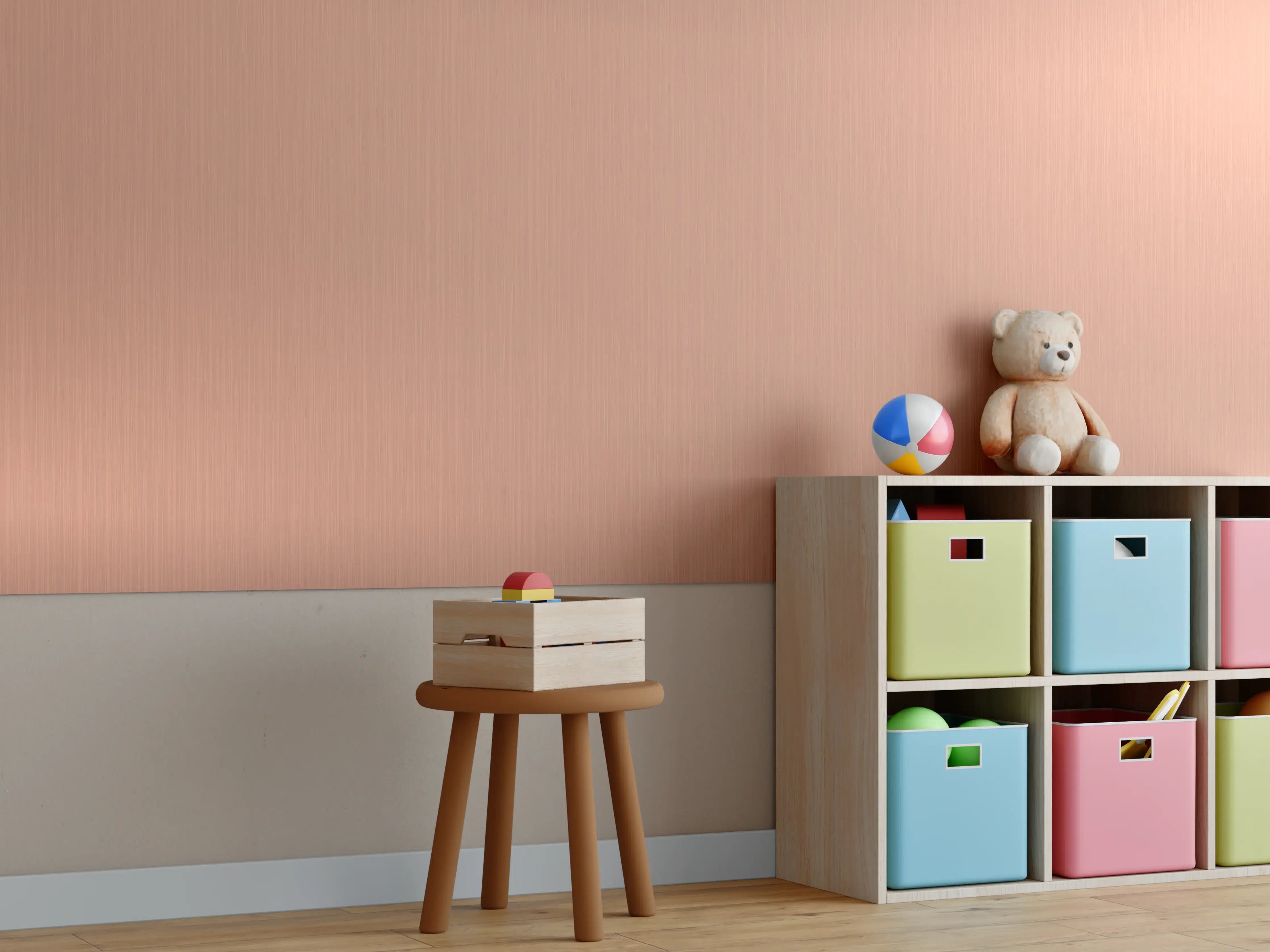 Kinderzimmer Wandgestaltung - Metallischer Gebürsteter Hintergrund