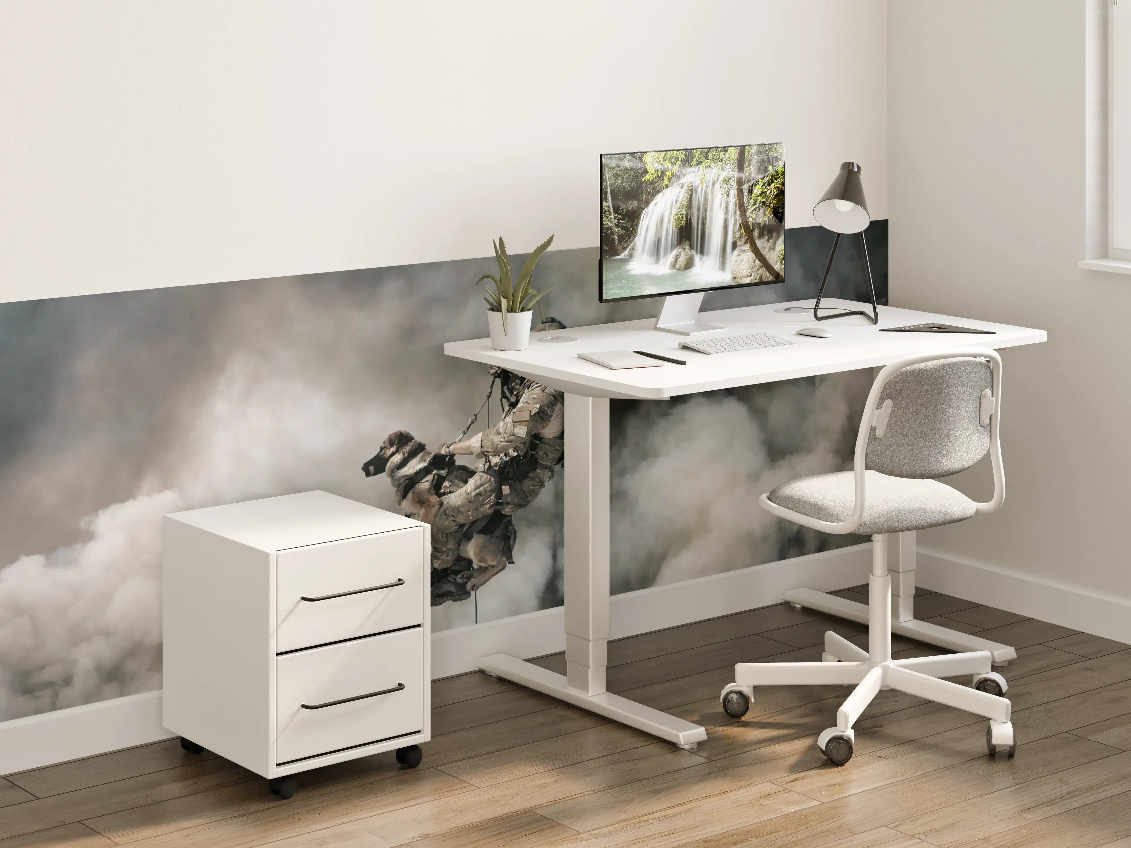 Kinderzimmer Wandgestaltung - Militärsoldat mit Hund