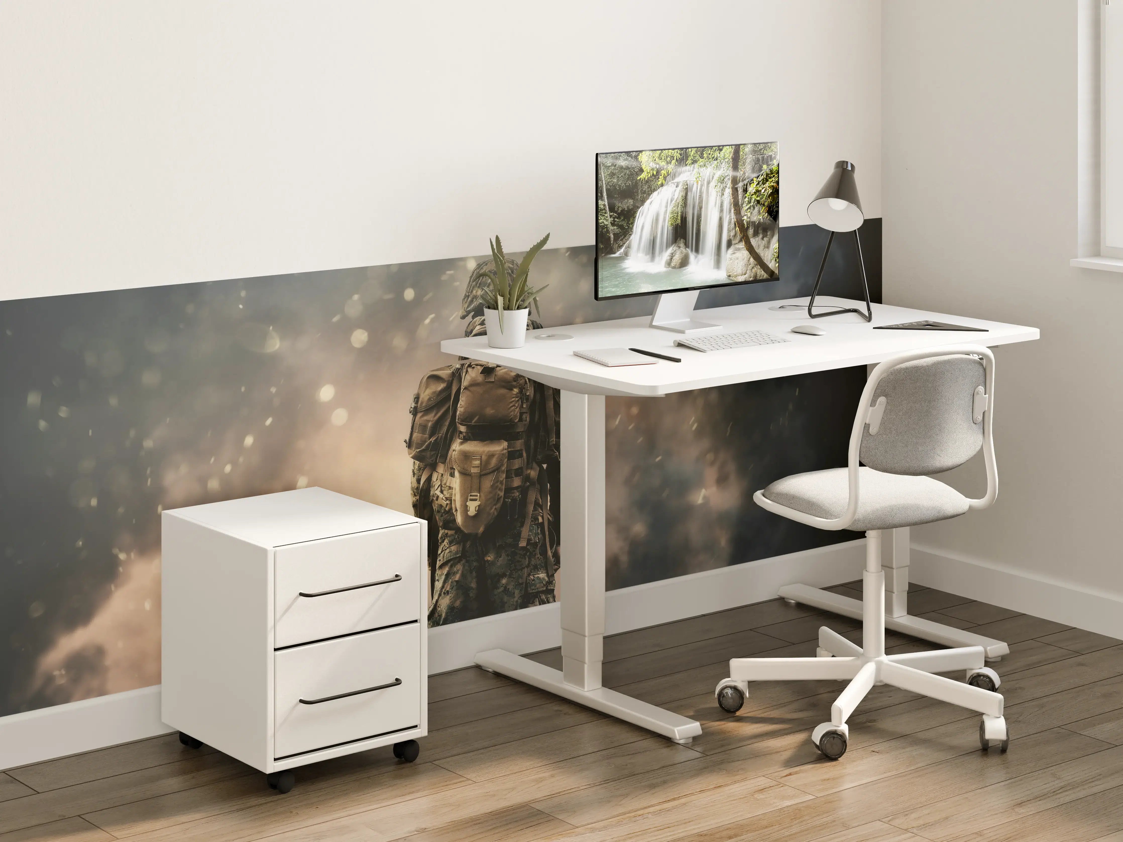 Kinderzimmer Wandgestaltung - Militärsoldat zwischen Rauch und Staub