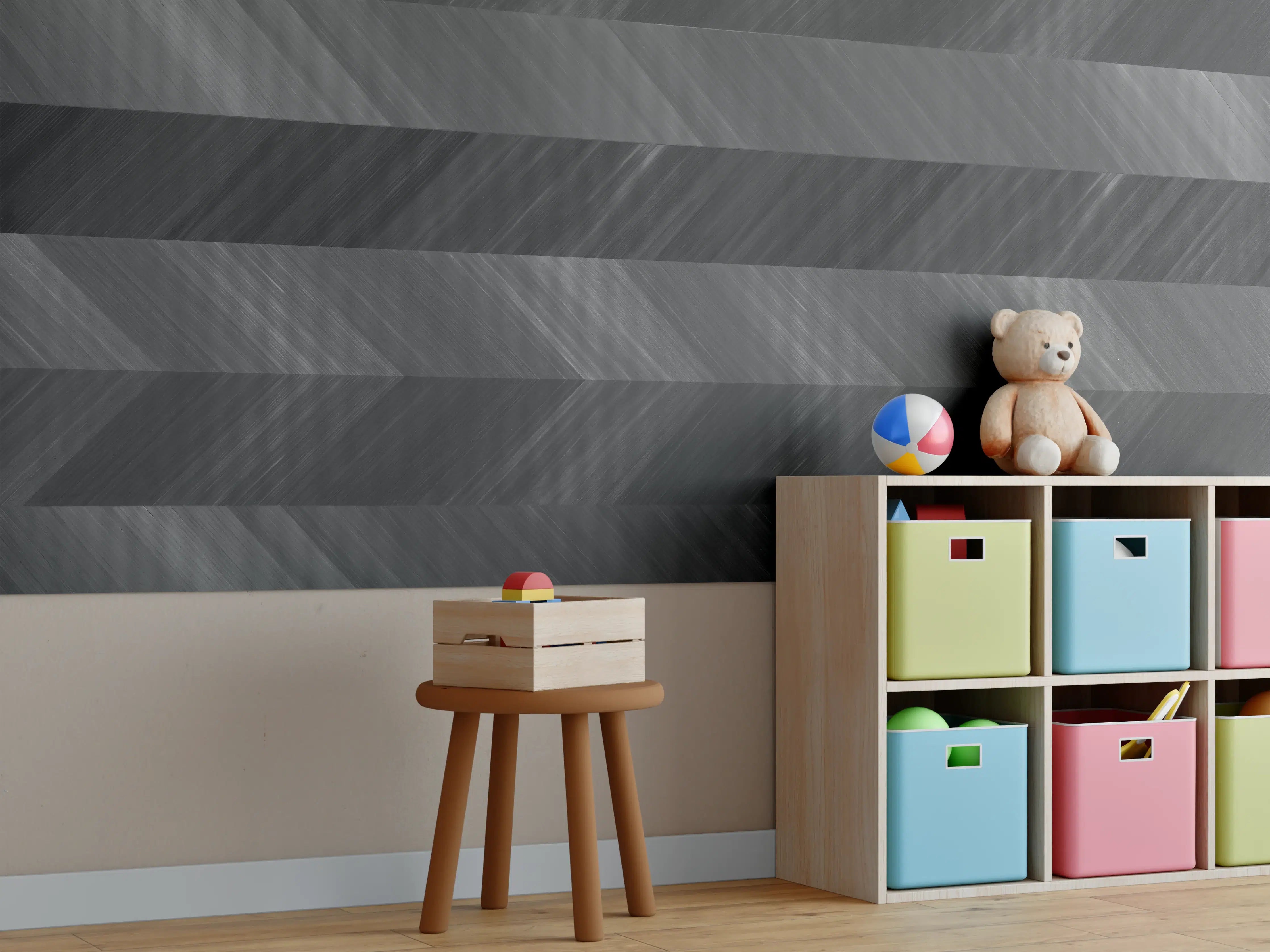 Kinderzimmer Wandgestaltung - Minimaler Zickzack-Muster