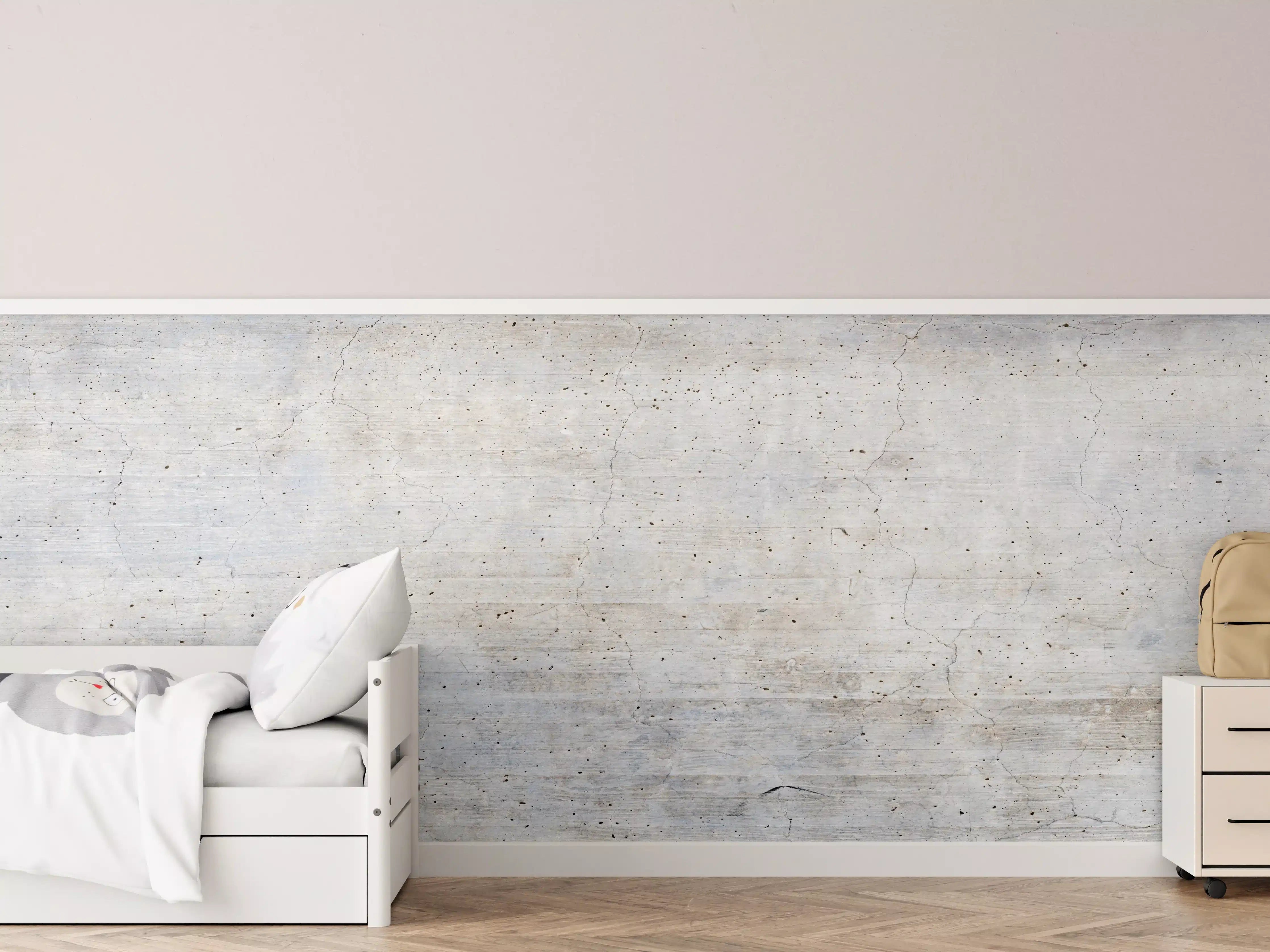 Kinderzimmer Wandgestaltung - Moderne Betonwand mit hellem, neutralen Struktur