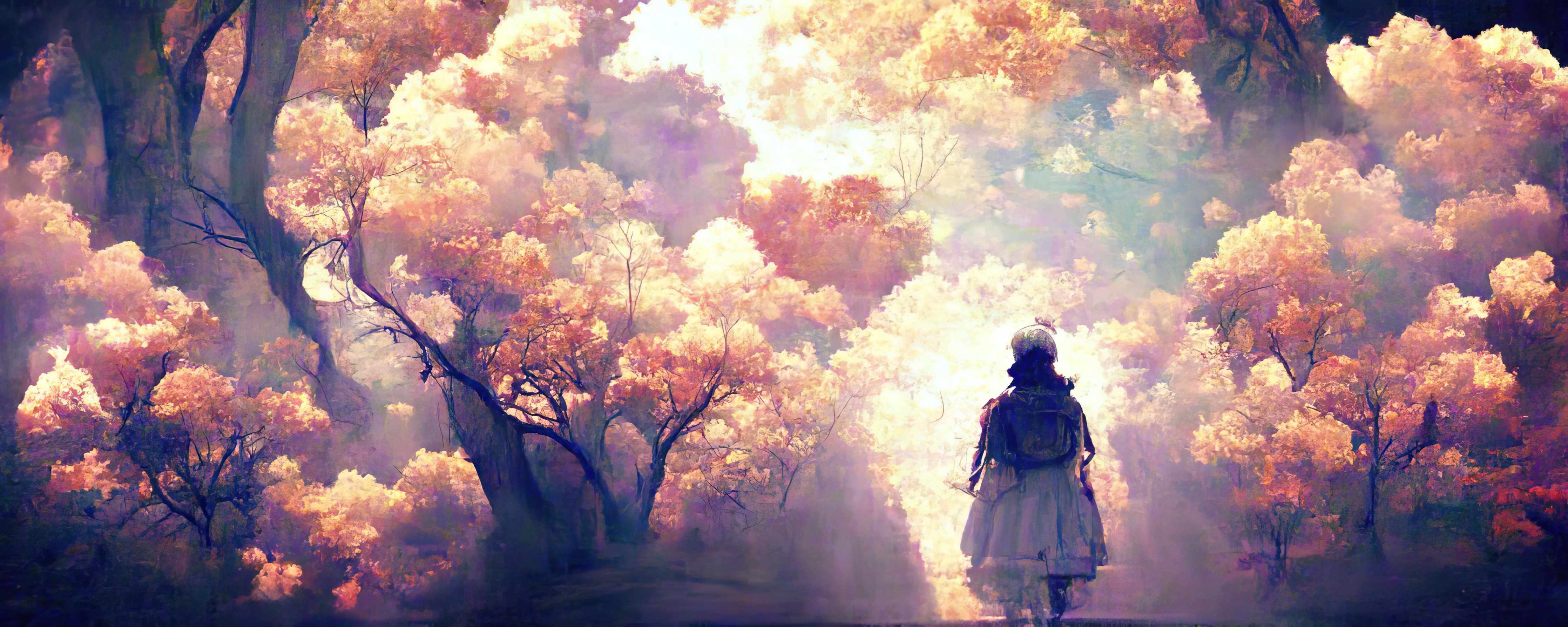 Kinderzimmer Wandgestaltung-Moderne Kunst - Person in den Wäldern