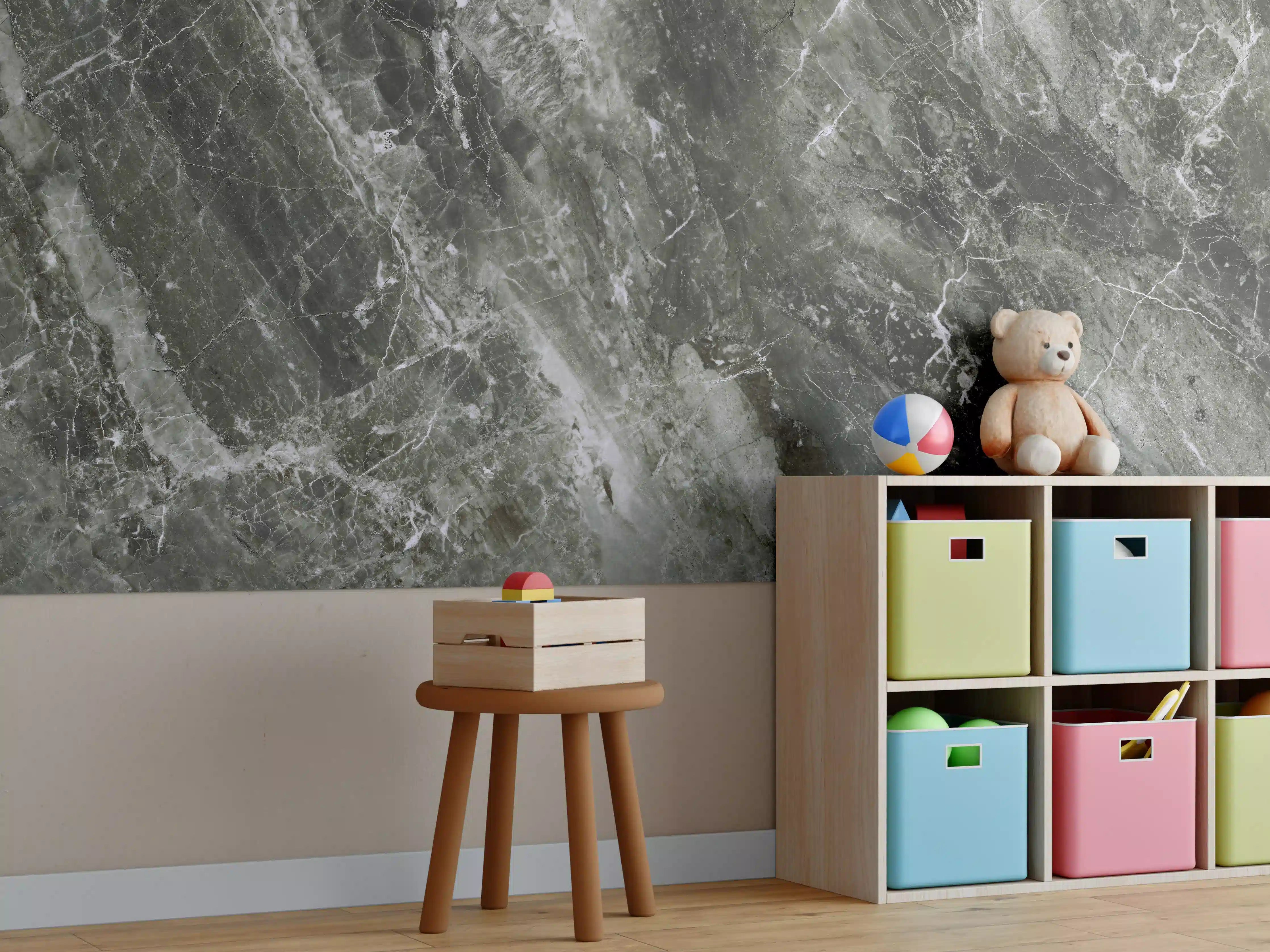 Kinderzimmer Wandgestaltung - Moderne Marmor Textur 