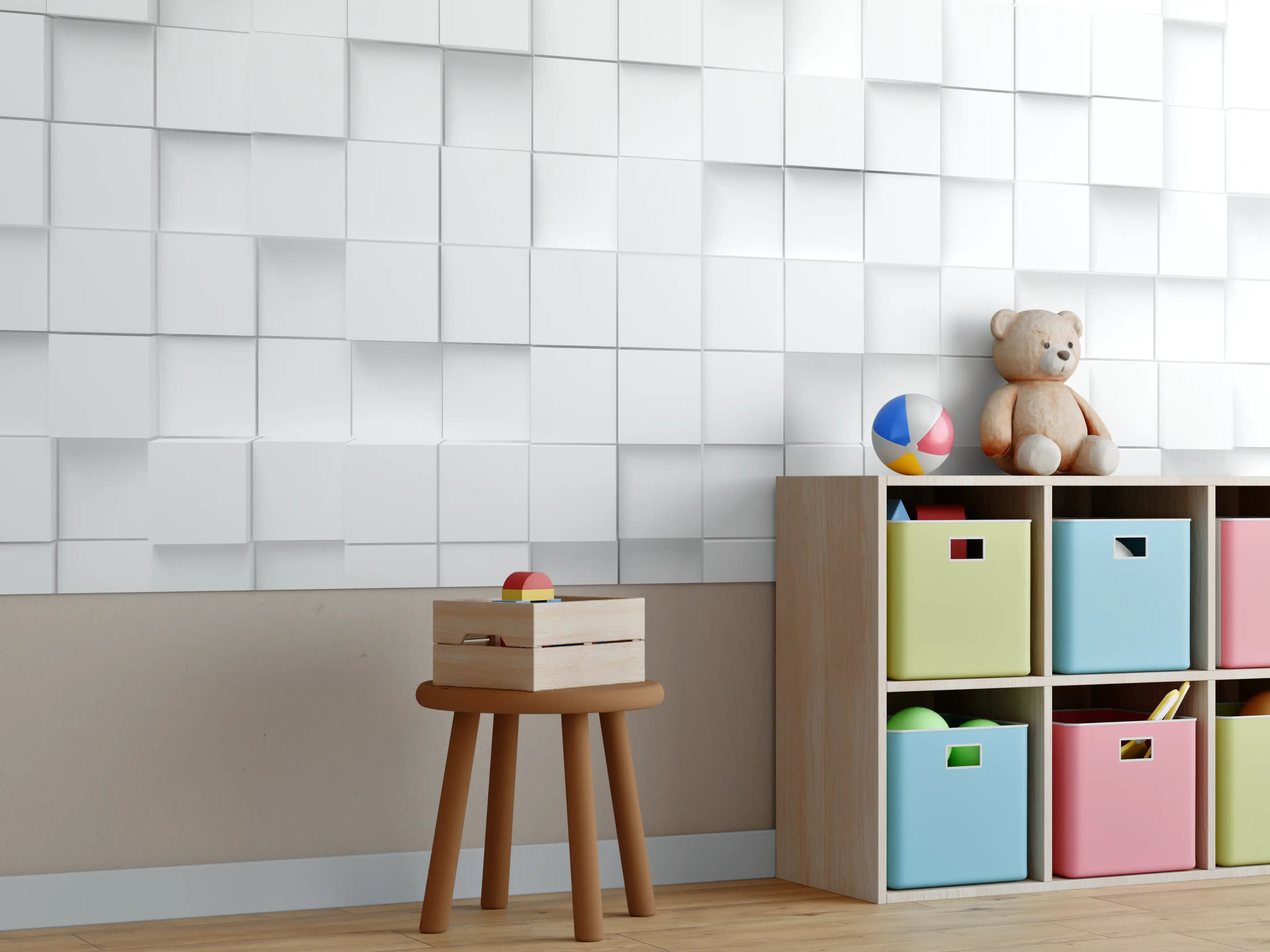 Kinderzimmer Wandgestaltung - Moderne Vierecks Textur