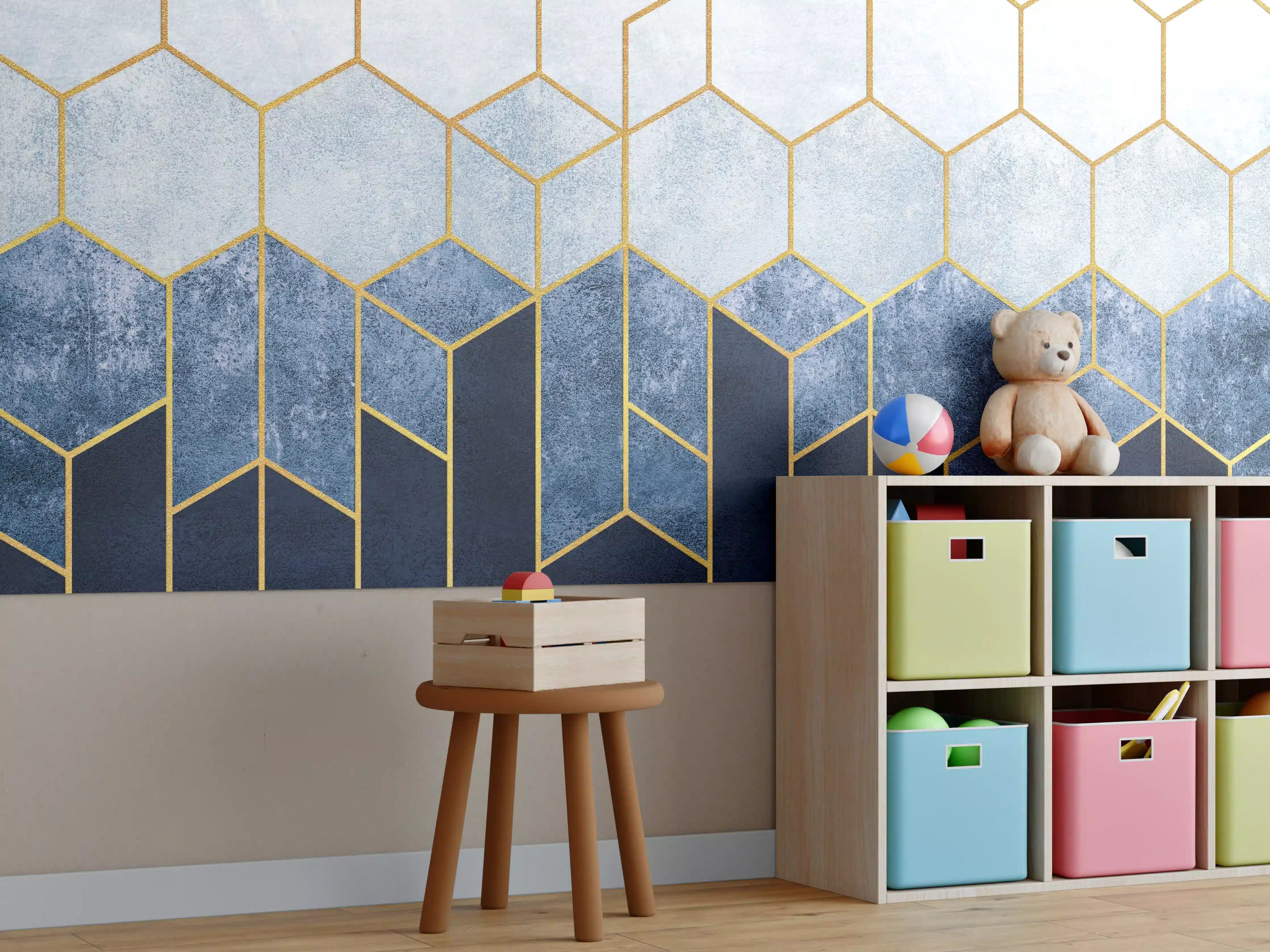 Kinderzimmer Wandgestaltung - Moderne Wandstruktur 