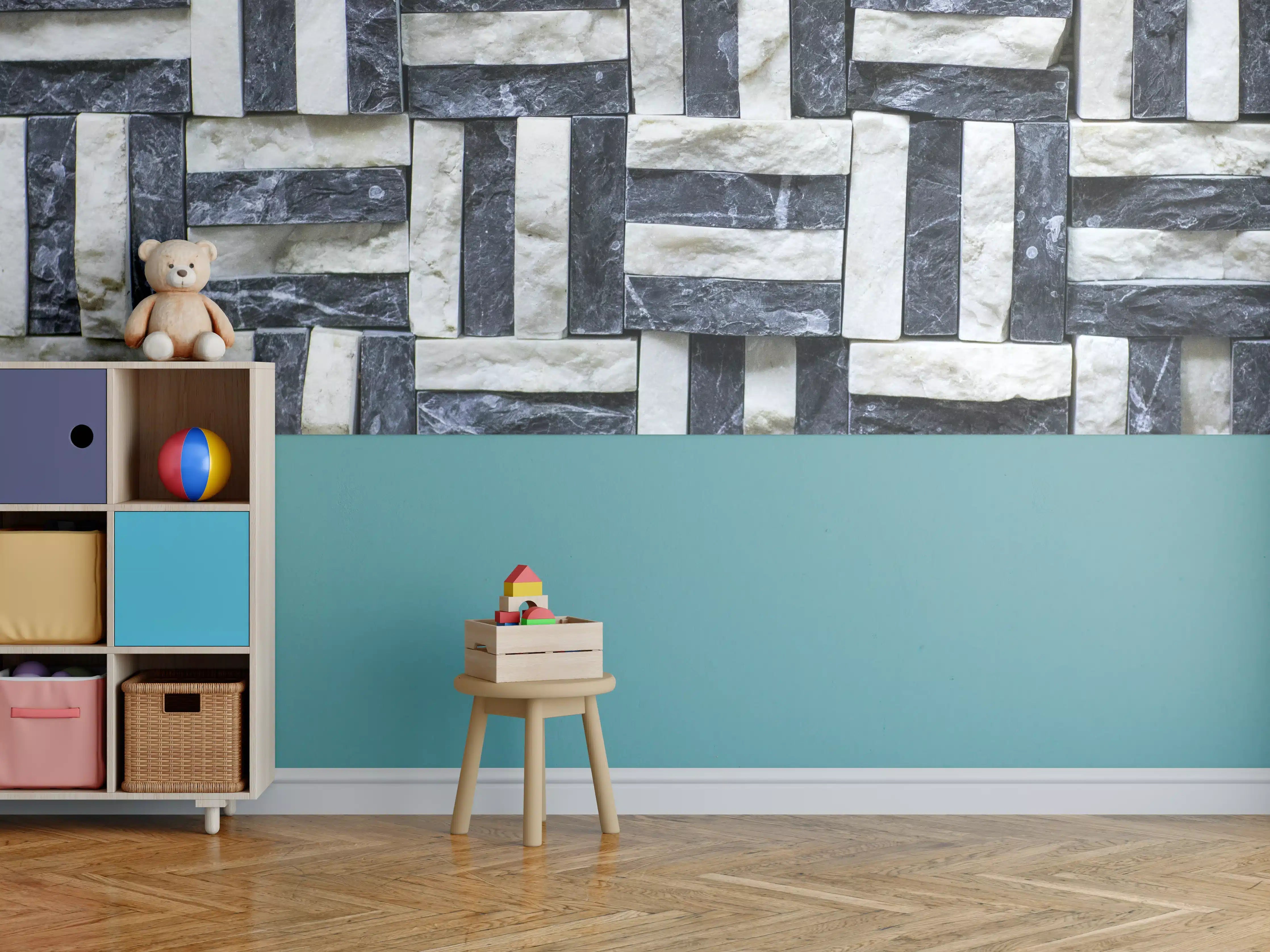 Kinderzimmer Wandgestaltung - Moderne Wandverkleidung in Schieferoptik