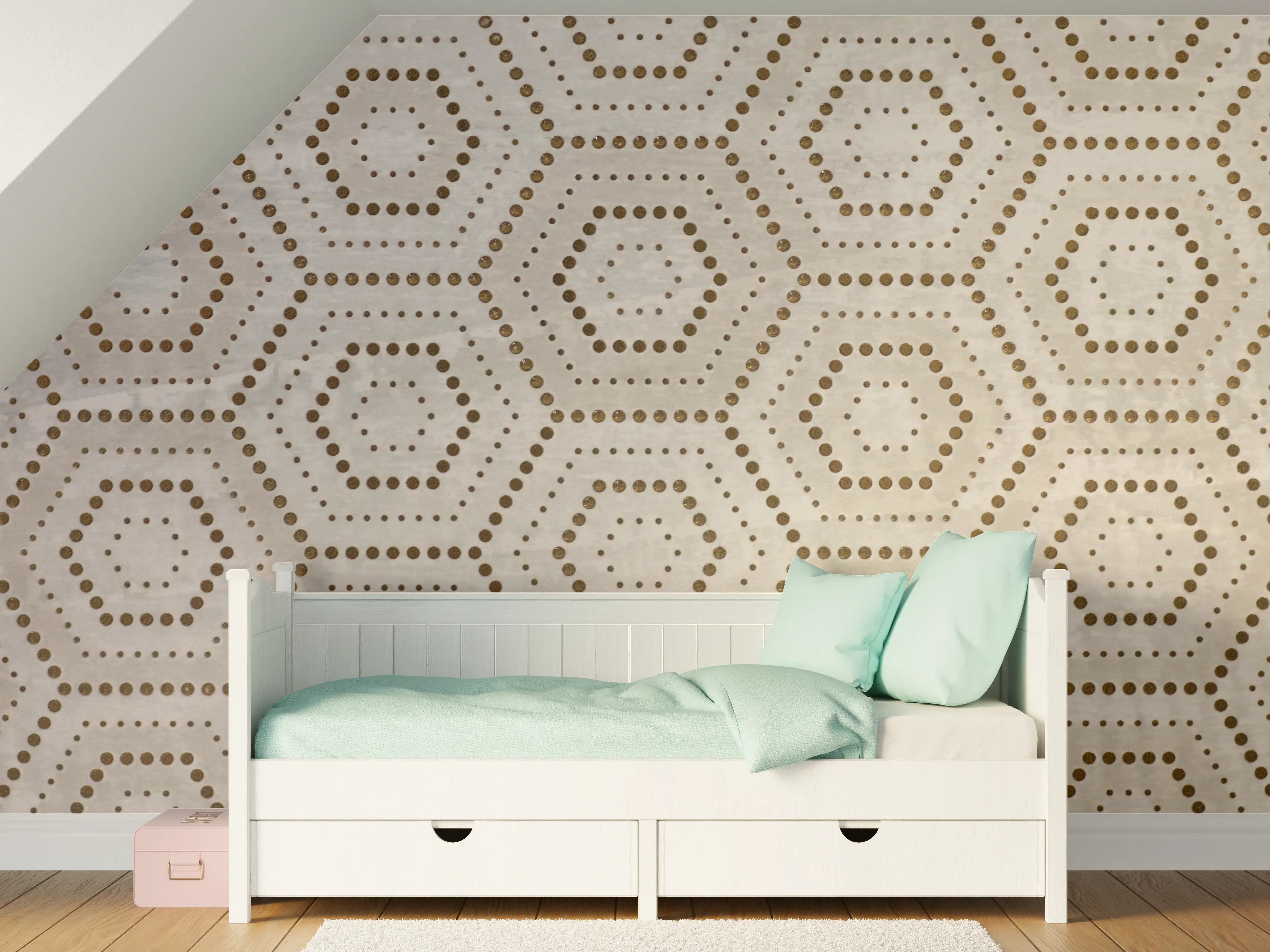 Kinderzimmer Wandgestaltung - Moderne geometrische Wandgestaltung mit neutralen Tönen