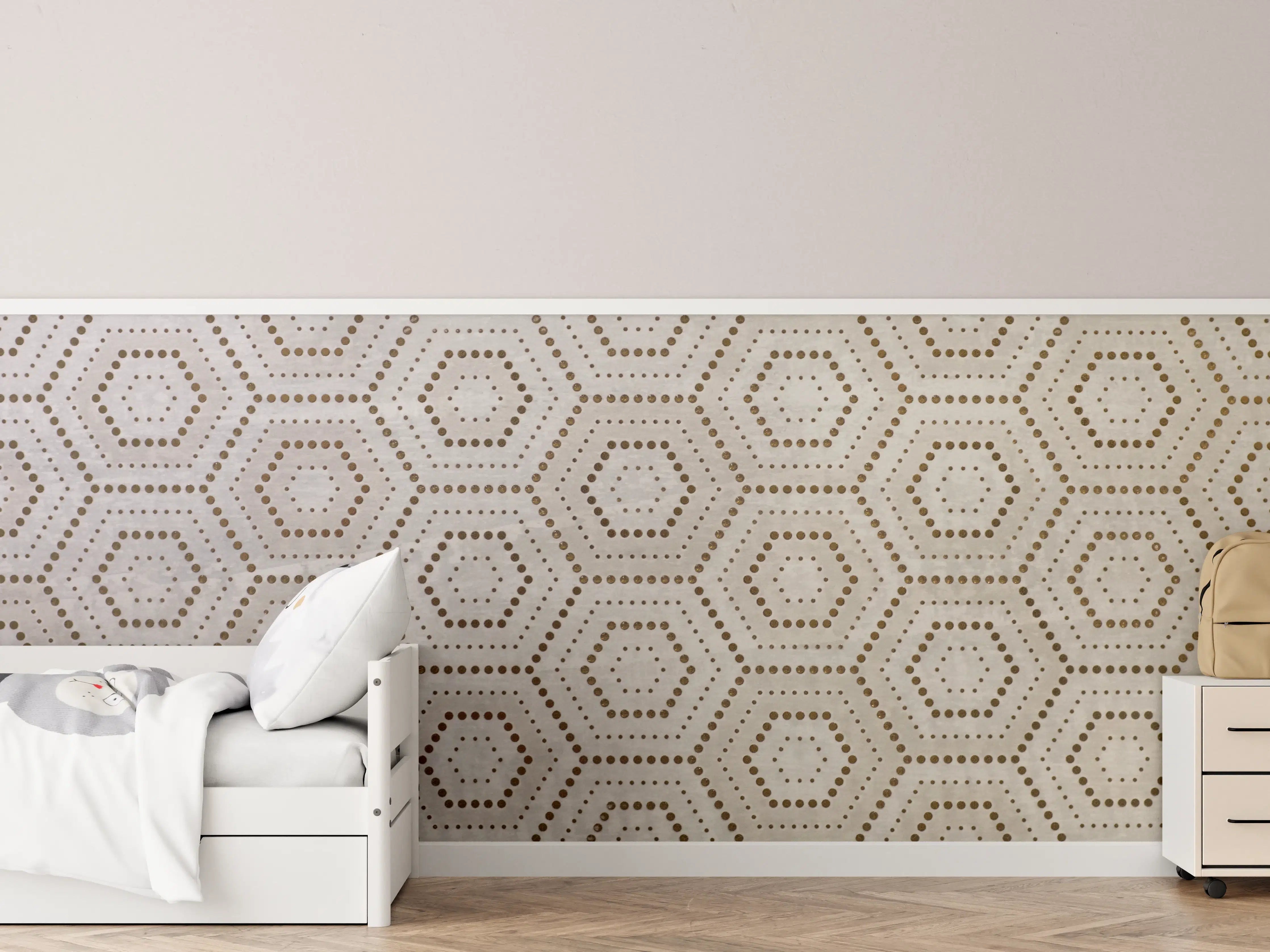 Kinderzimmer Wandgestaltung - Moderne geometrische Wandgestaltung mit neutralen Tönen