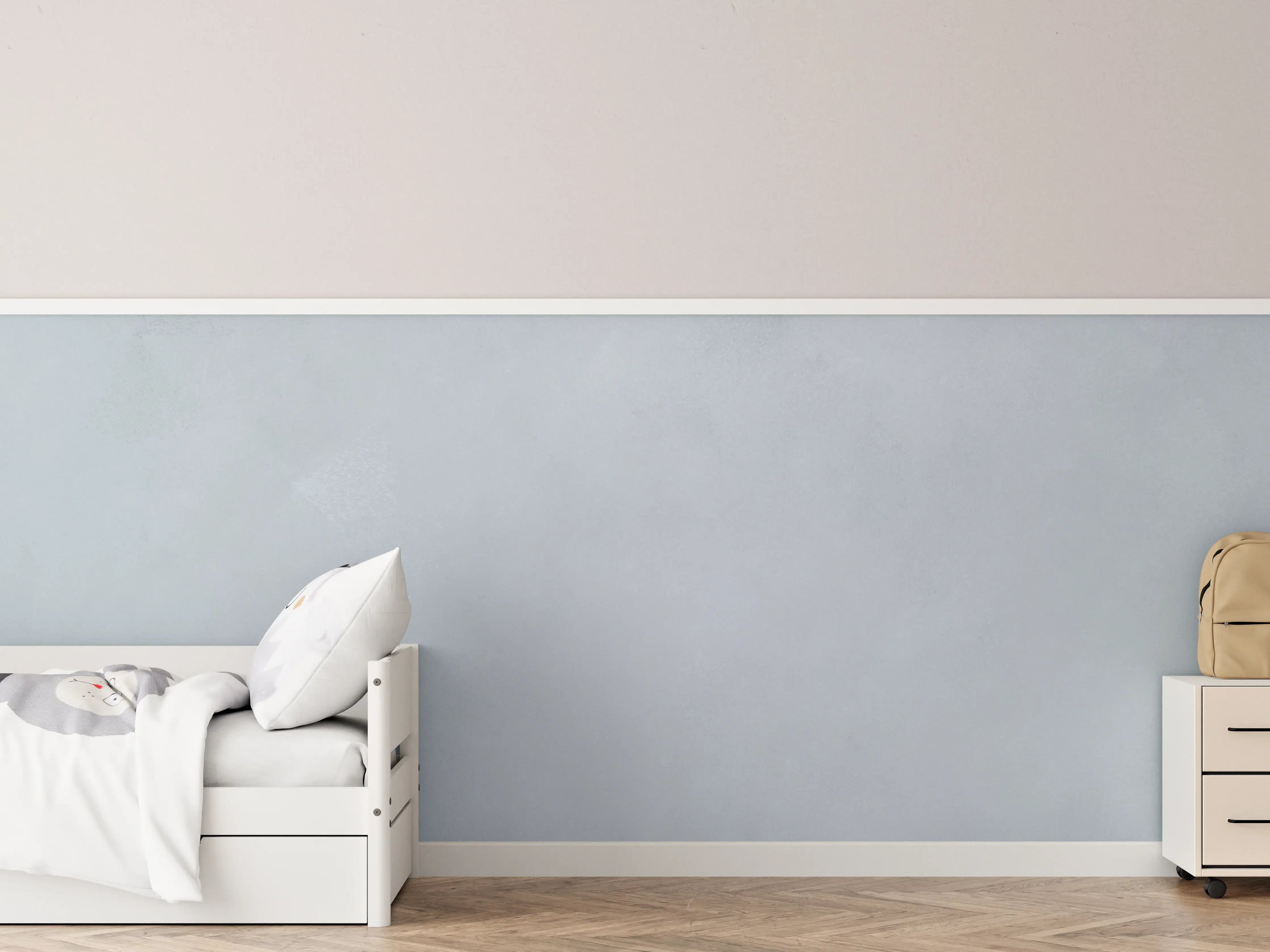 Kinderzimmer Wandgestaltung - Moderne graue Wand mit feiner Struktur
