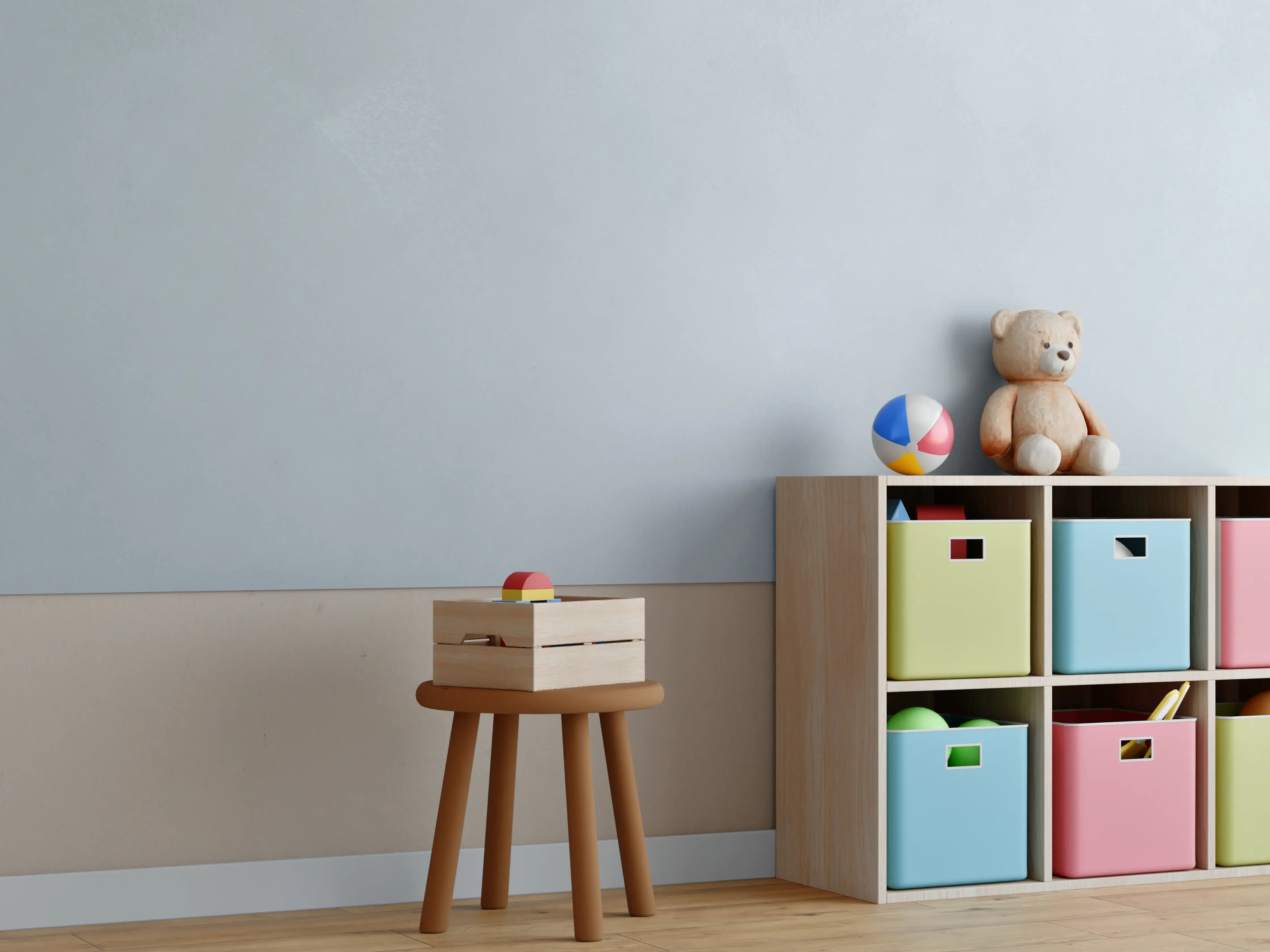 Kinderzimmer Wandgestaltung - Moderne graue Wand mit feiner Struktur
