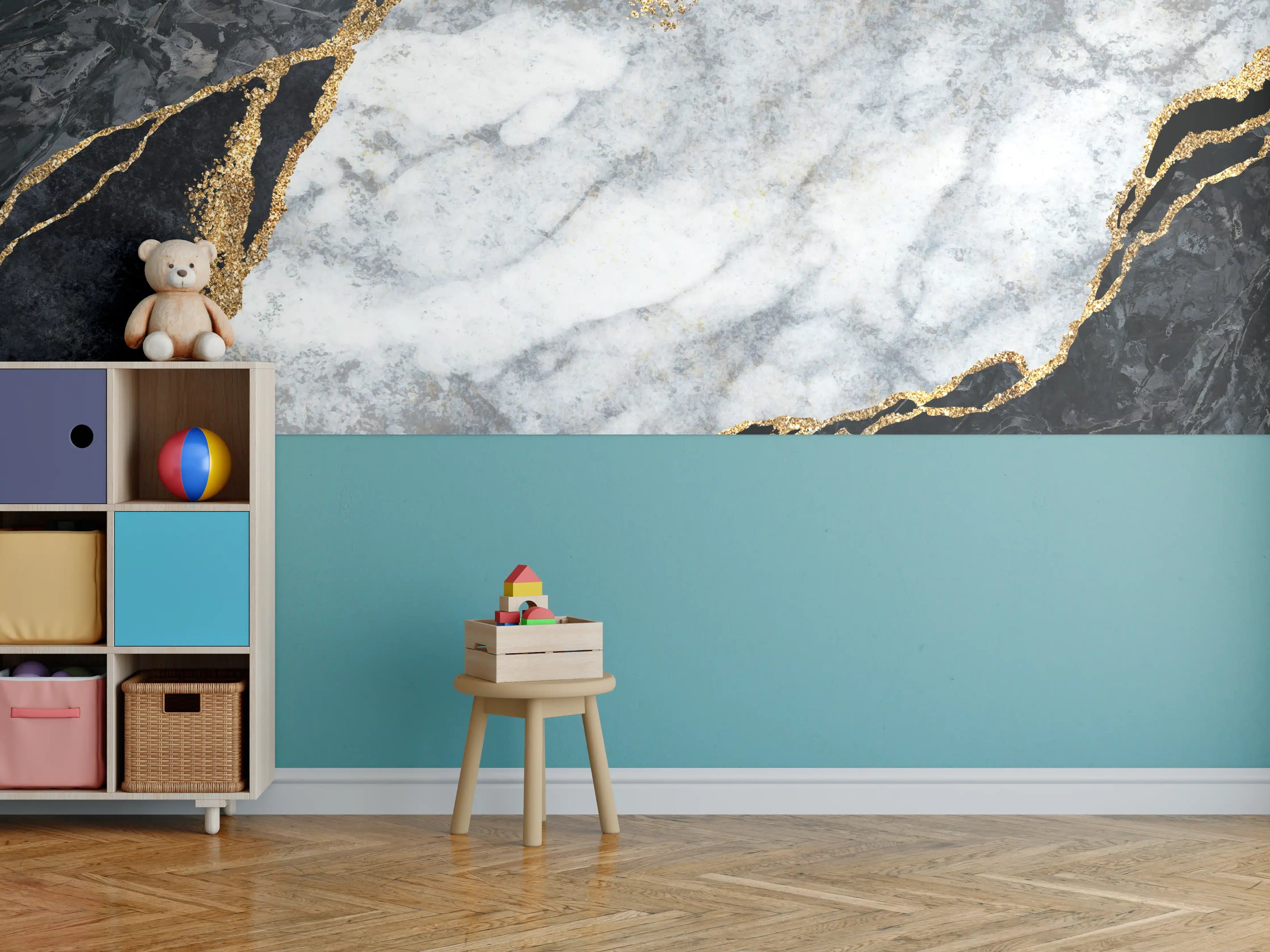 Kinderzimmer Wandgestaltung - Moderne rissige Oberfläche