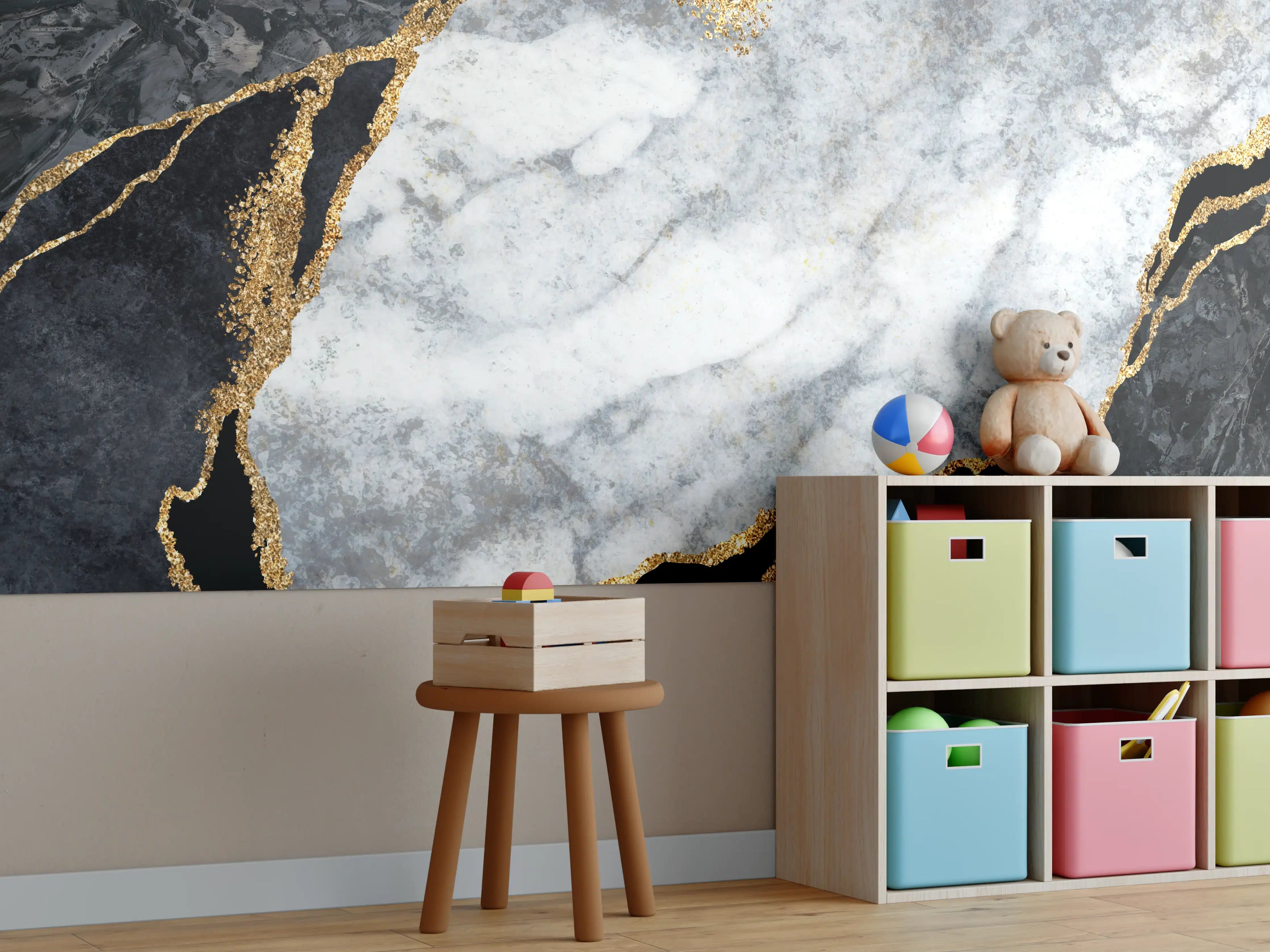 Kinderzimmer Wandgestaltung - Moderne rissige Oberfläche