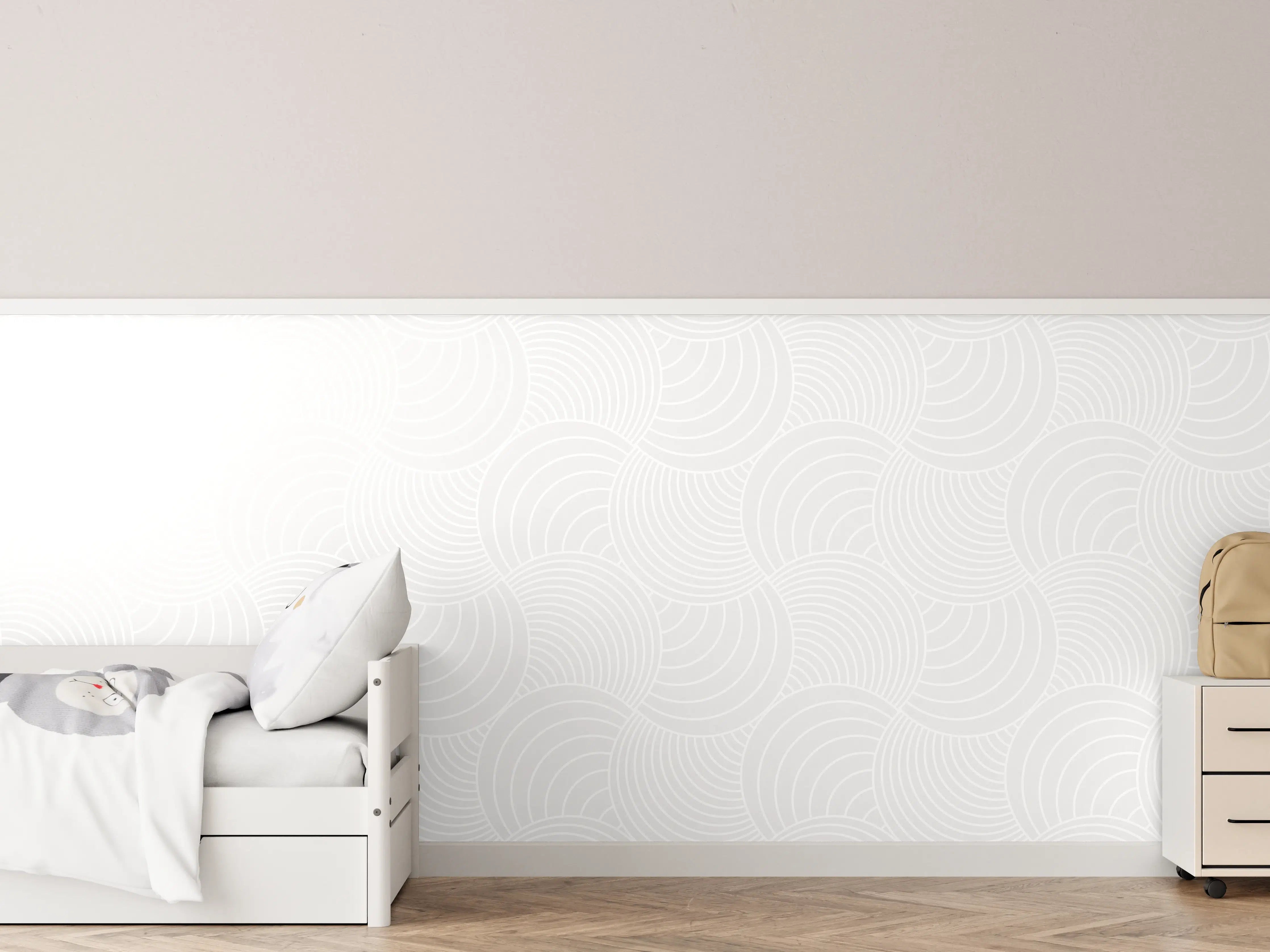 Kinderzimmer Wandgestaltung - Moderne weiße Wand mit Graufinish