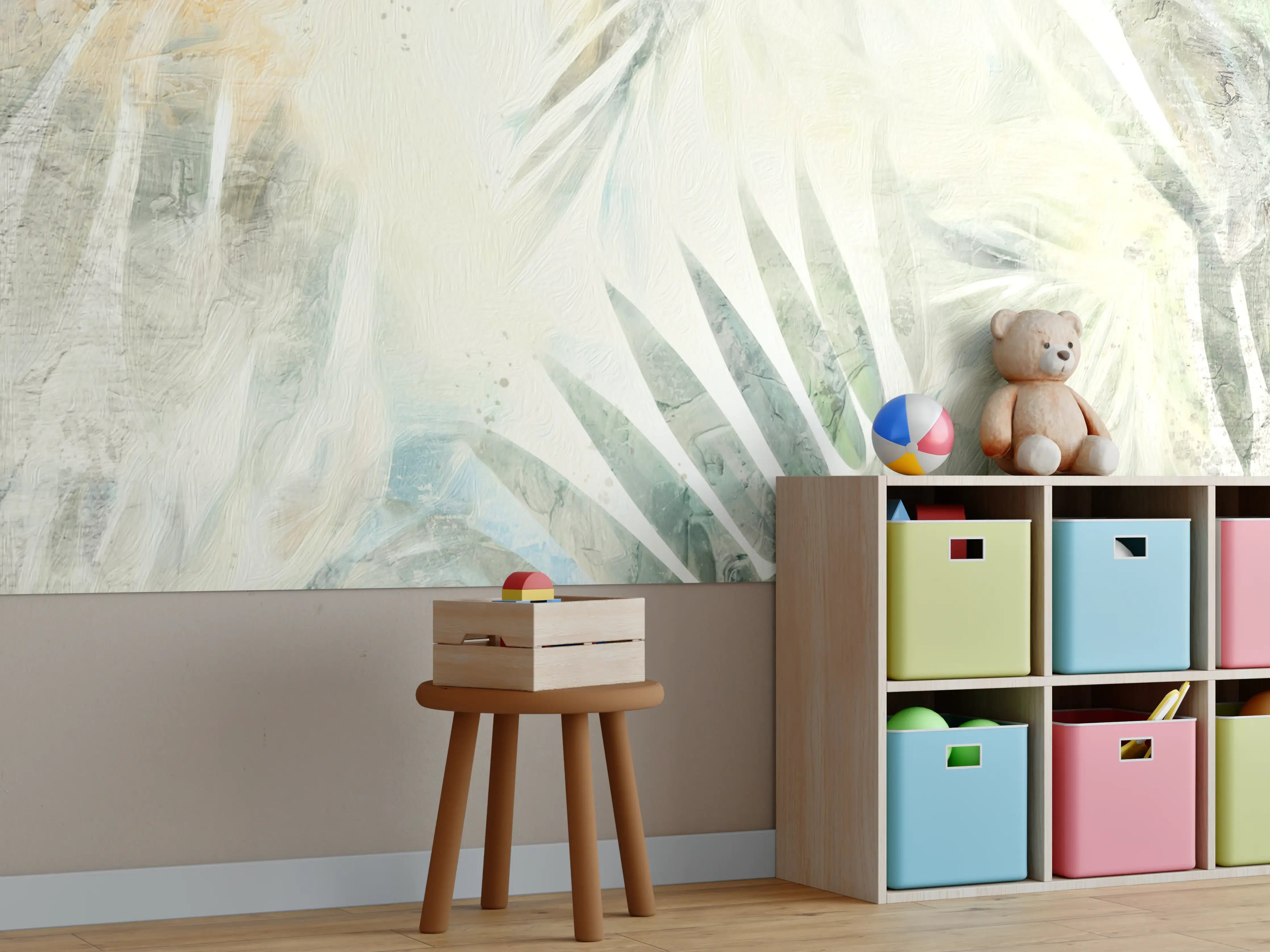 Kinderzimmer Wandgestaltung - Modernes Dschungel Gemälde