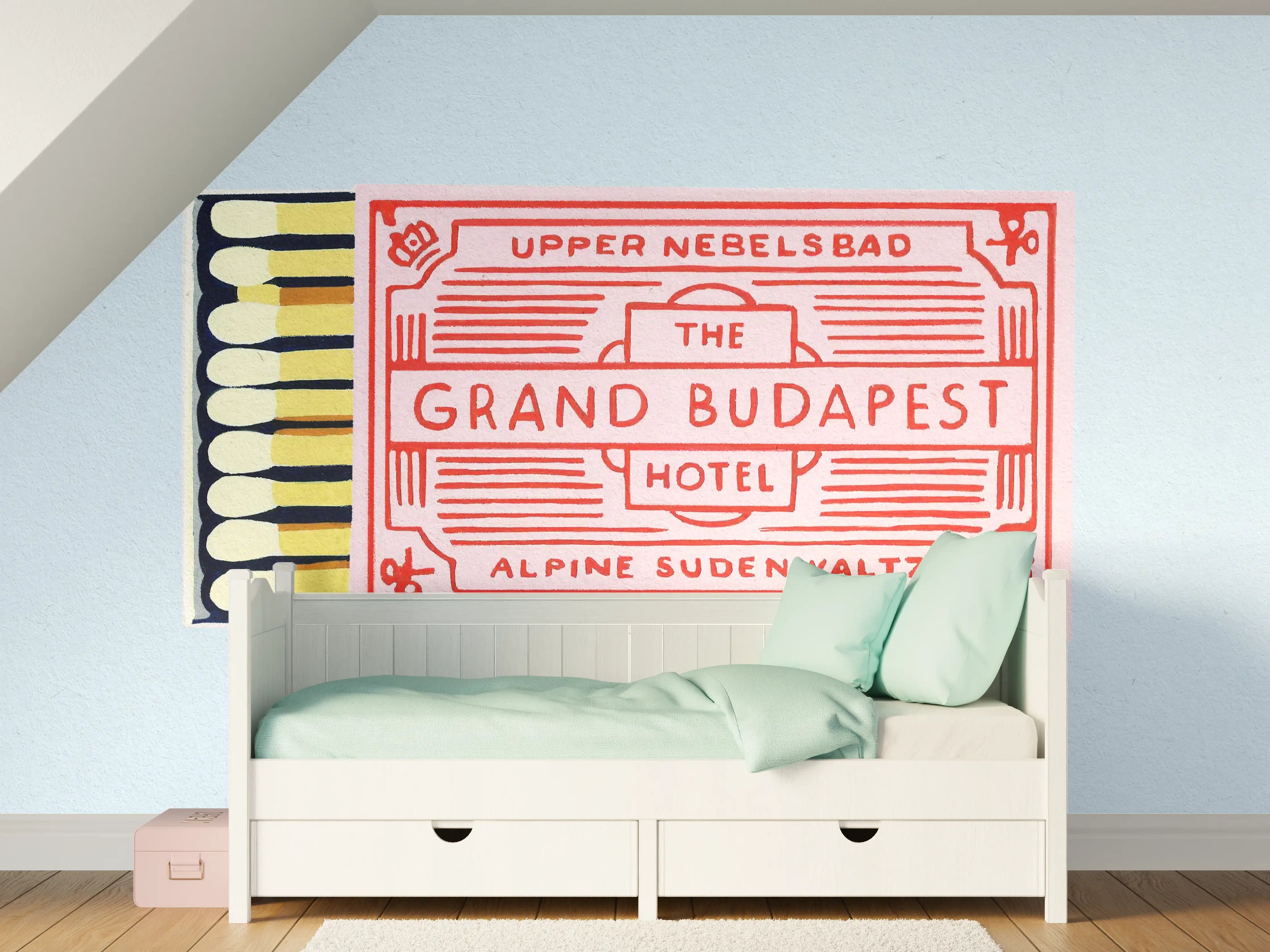 Kinderzimmer Wandgestaltung - Modernes Streichholz Poster