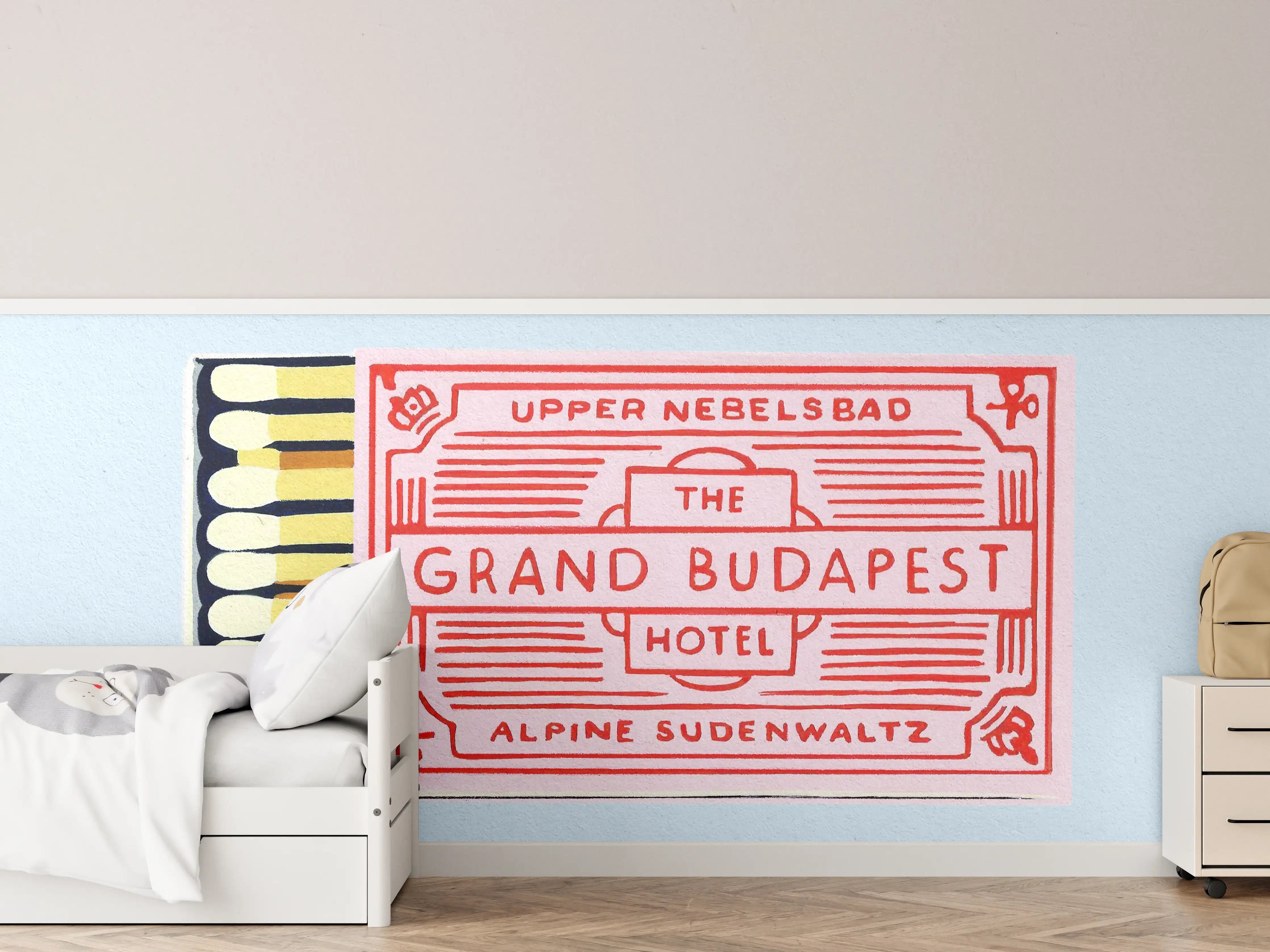 Kinderzimmer Wandgestaltung - Modernes Streichholz Poster