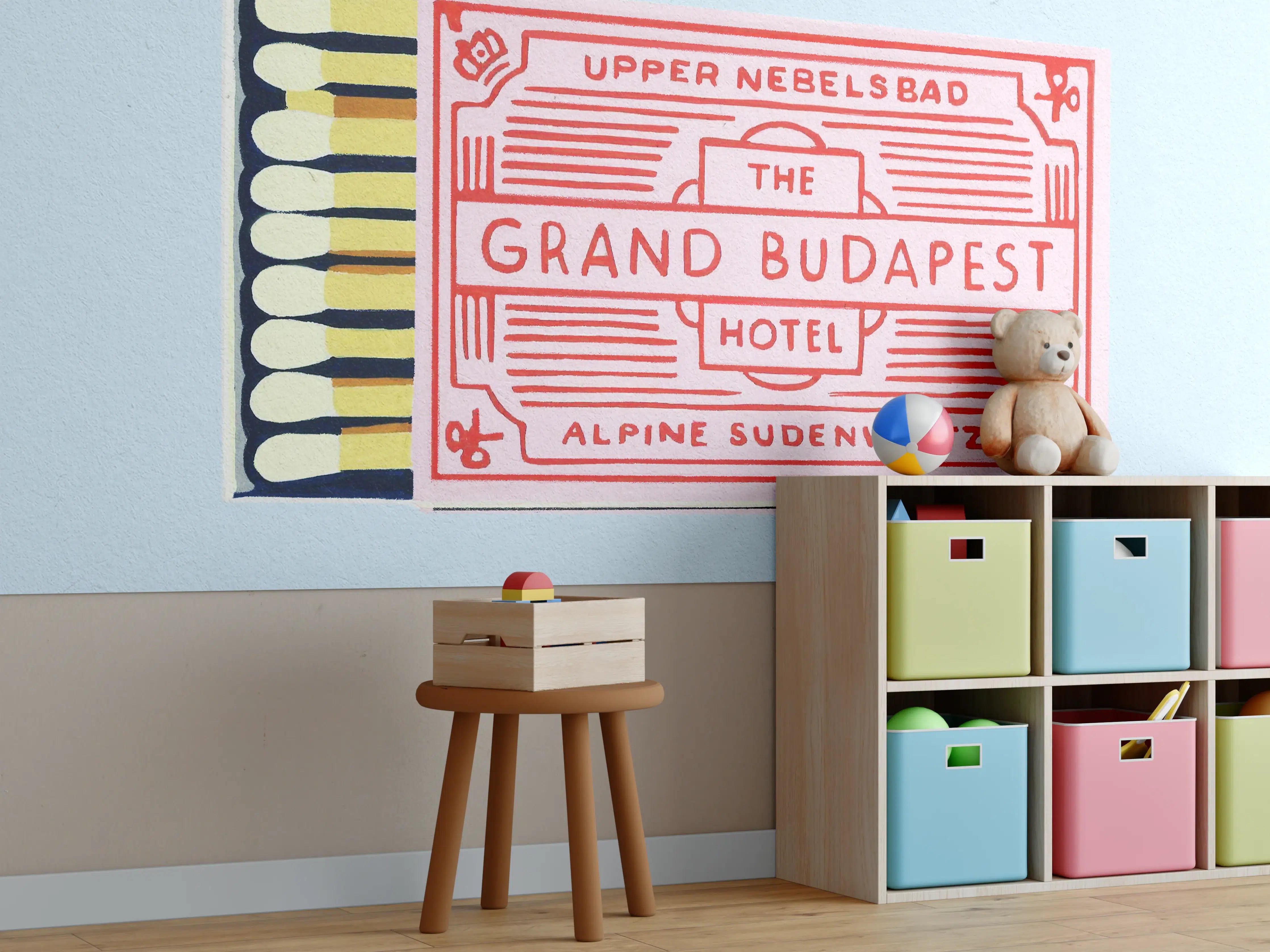 Kinderzimmer Wandgestaltung - Modernes Streichholz Poster