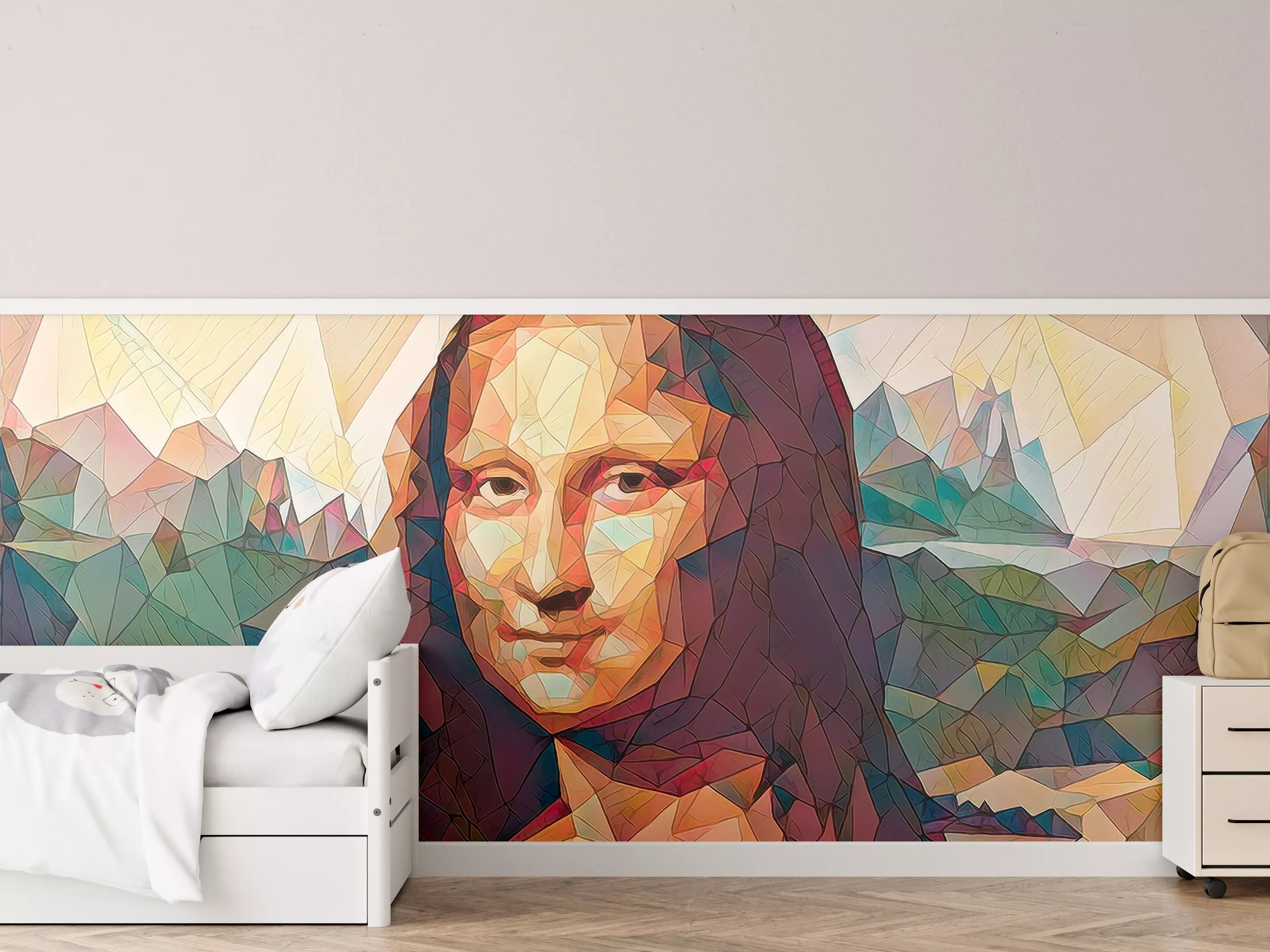 Kinderzimmer Wandgestaltung - Mona Lisa in moderner Geometrie